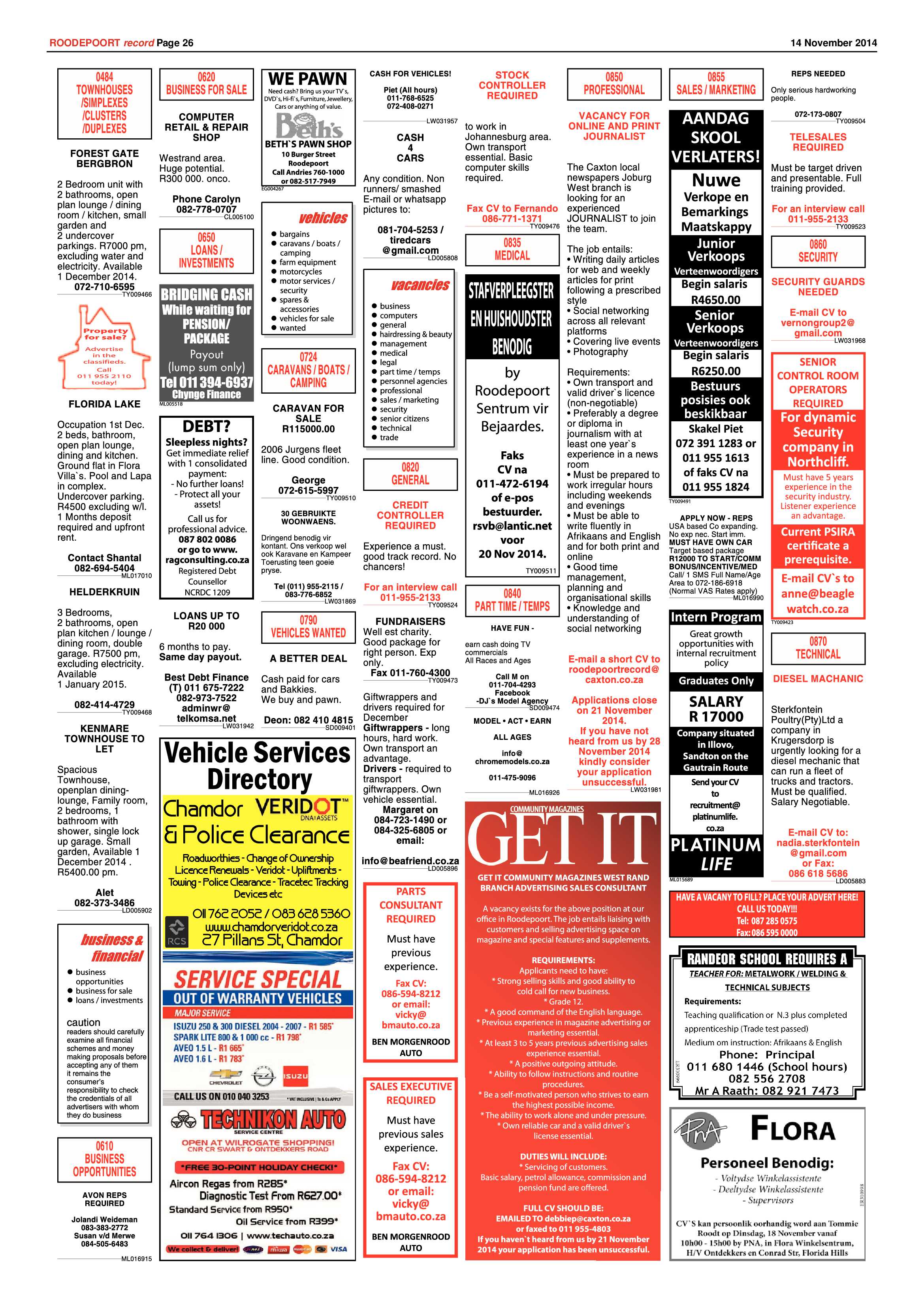 Roodepoort Record 14 November 2014 page 26