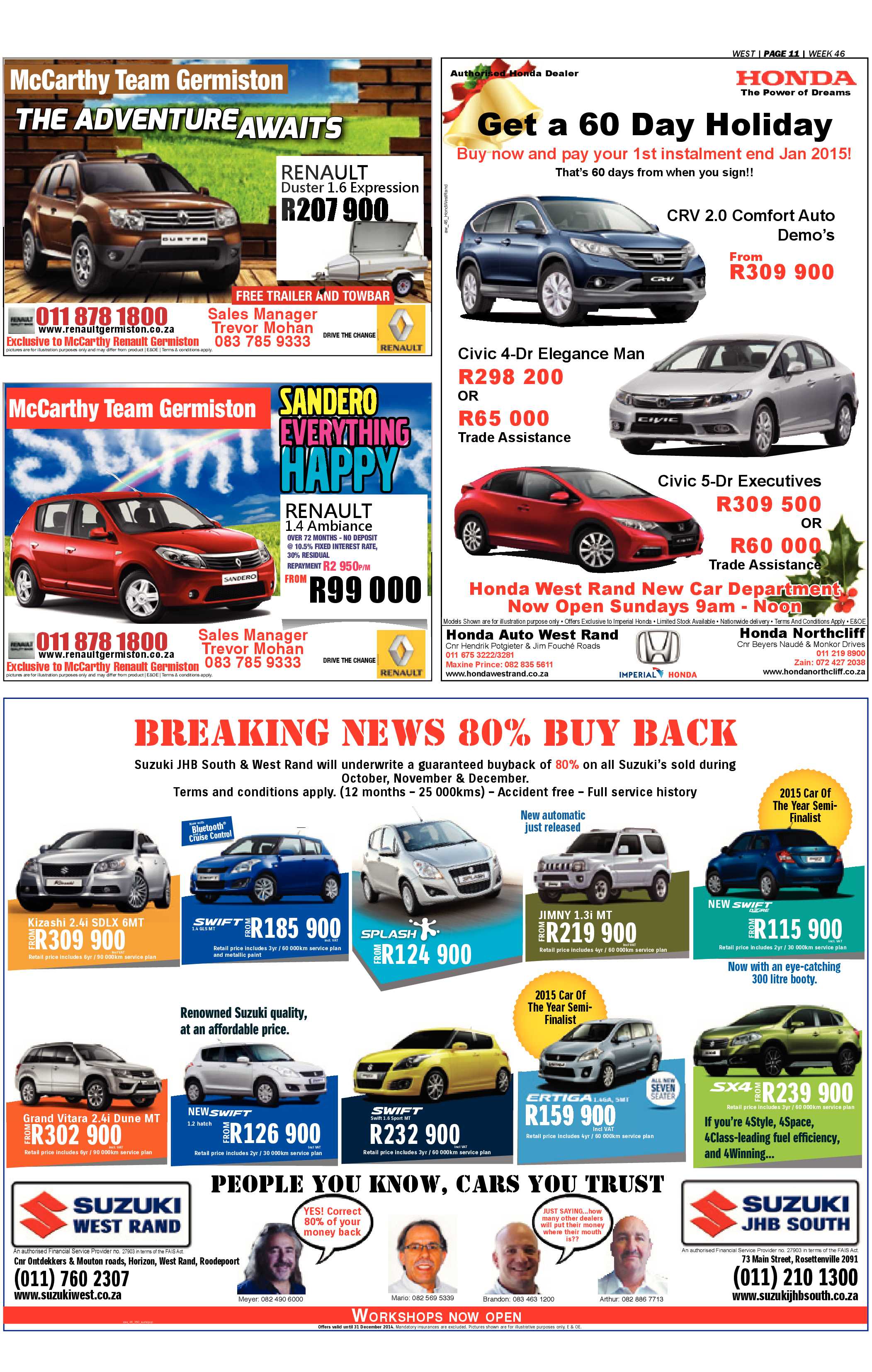 Roodepoort Record 14 November 2014 page 39