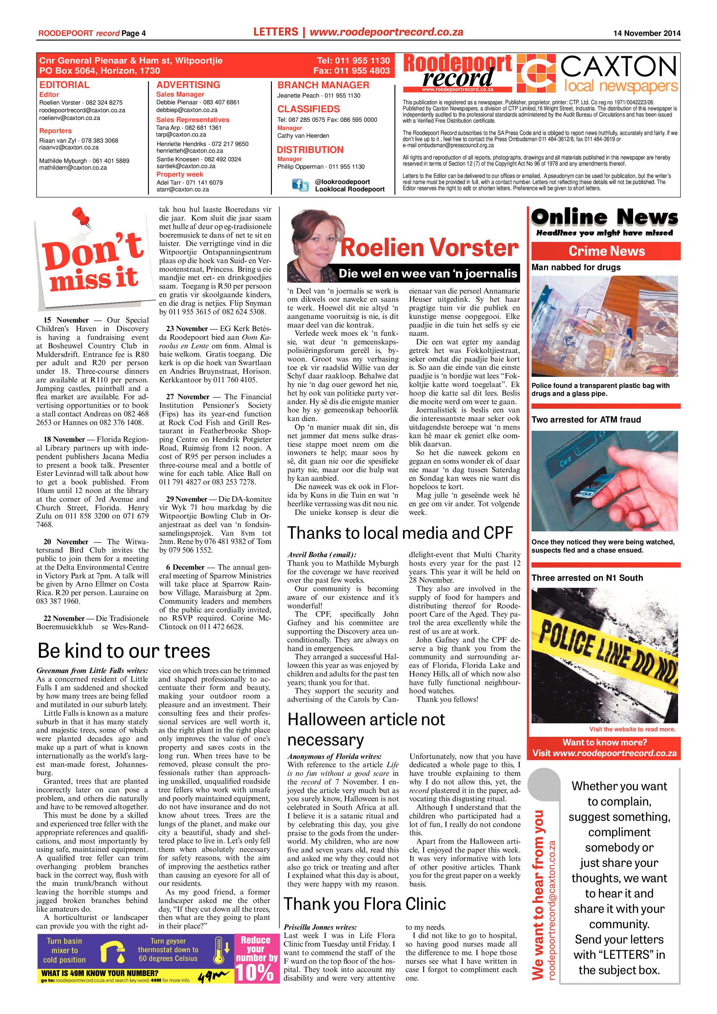 Roodepoort Record 14 November 2014 page 4