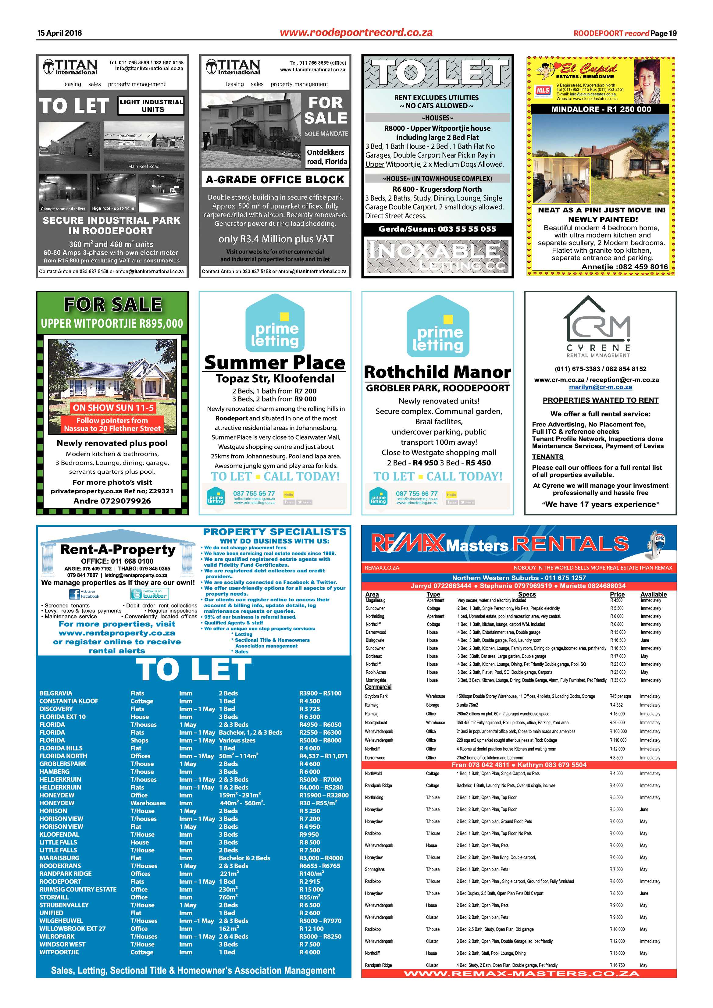 Roodepoort Record 15 April 2016 page 19