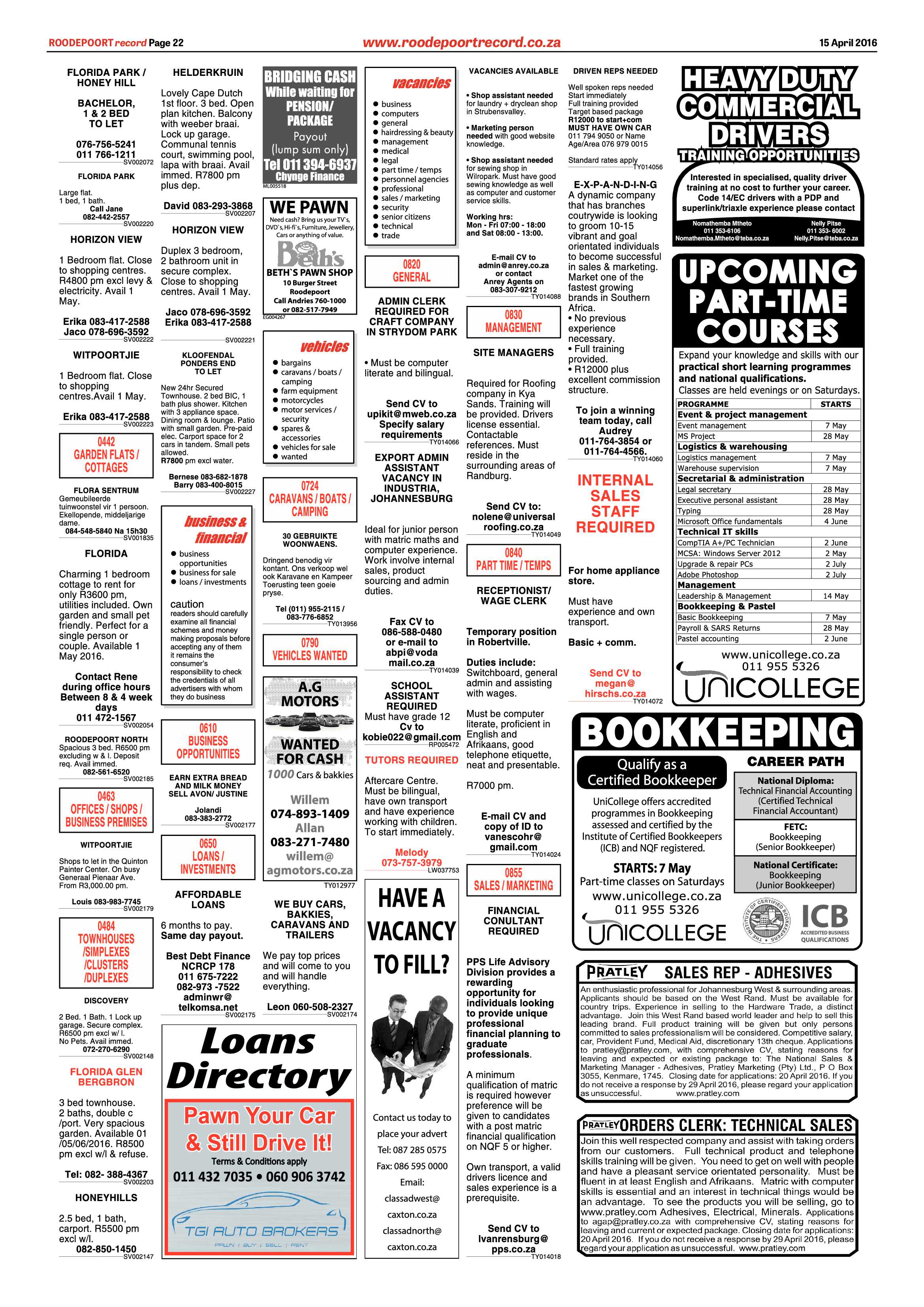 Roodepoort Record 15 April 2016 page 22