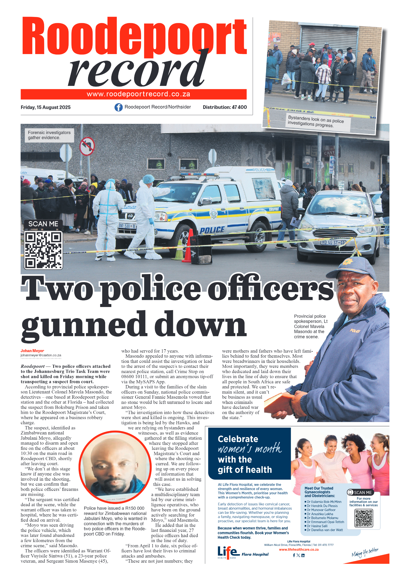 Roodepoort Record 15 August 2025 page 1