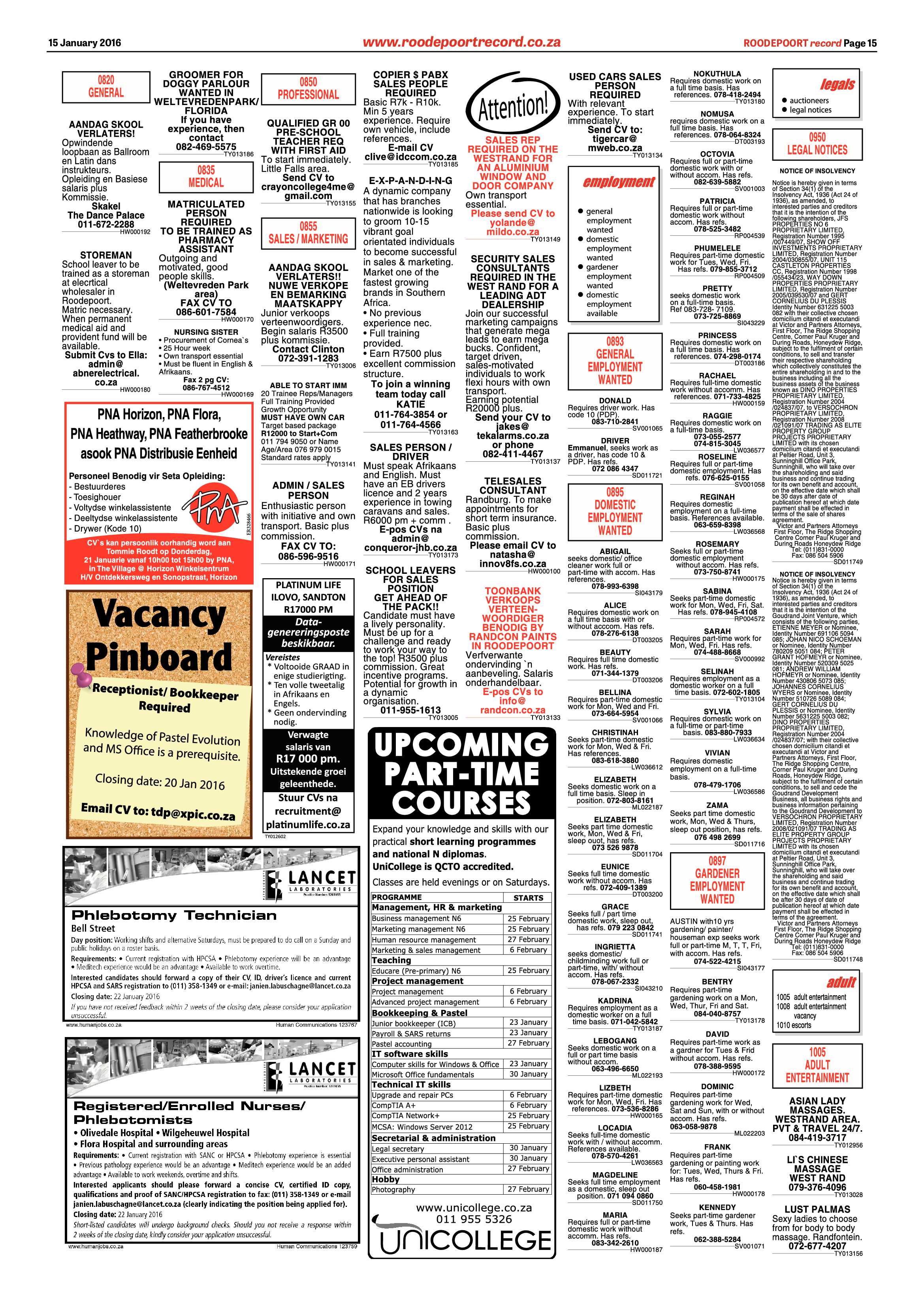 Roodepoort Record 15 January 2016 page 15