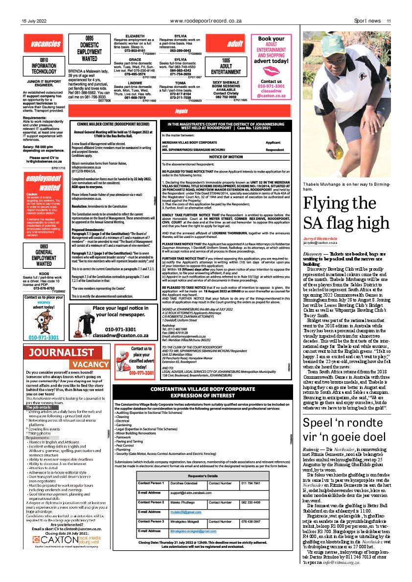 Roodepoort Record 15 July 2022 page 11