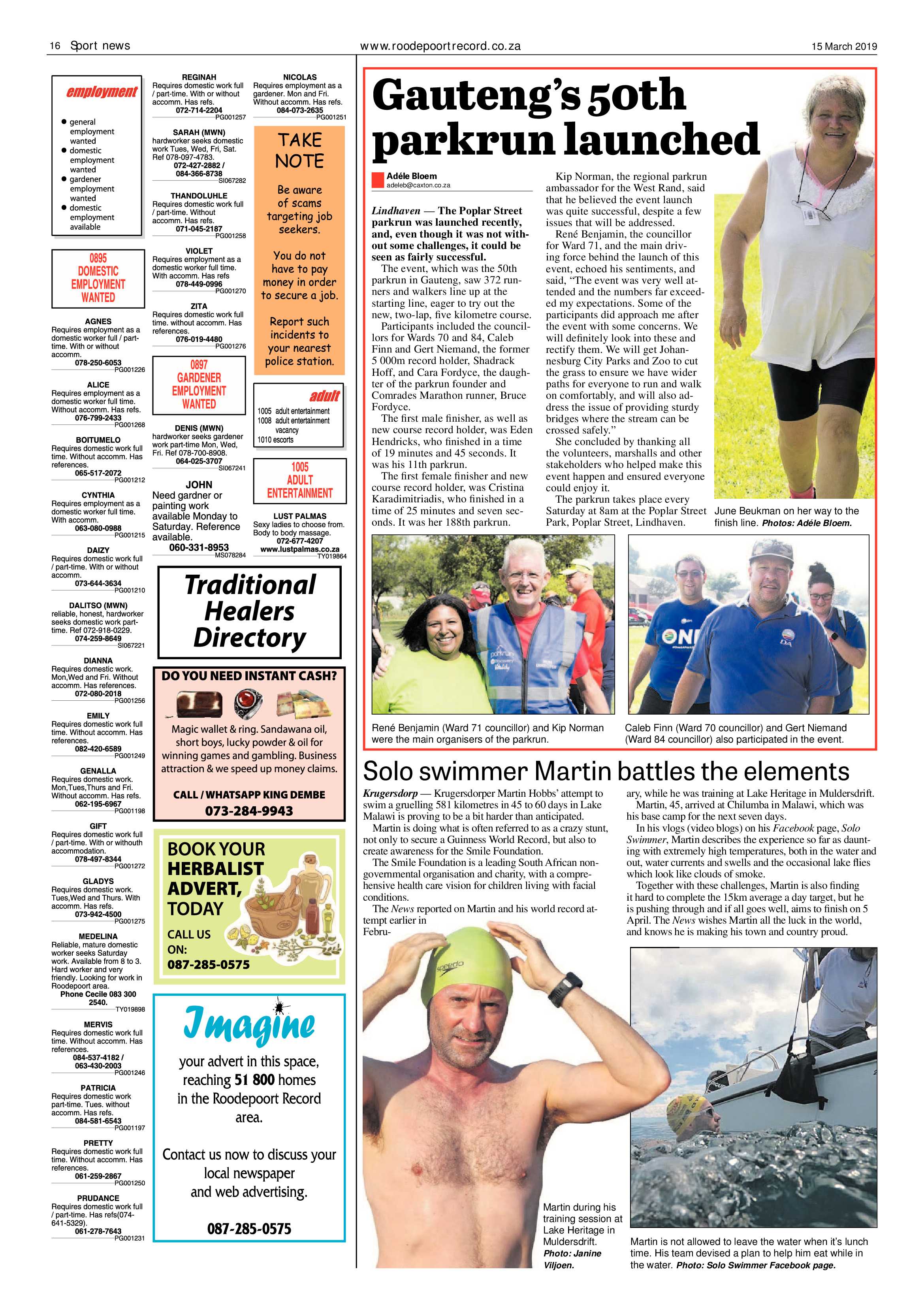 Roodepoort Record 15 March 2019 page 16