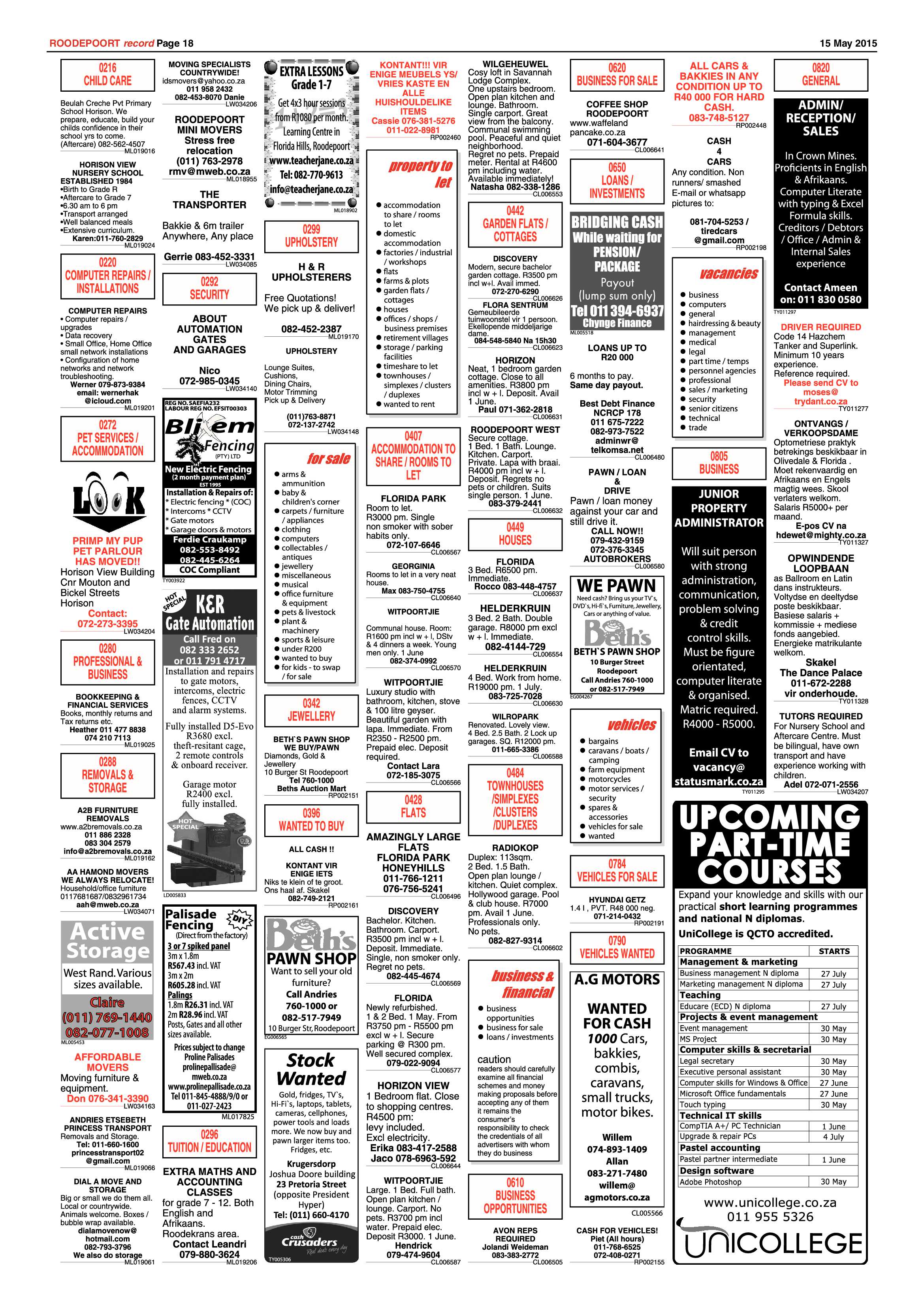 Roodepoort Record 15 May 2015 page 18