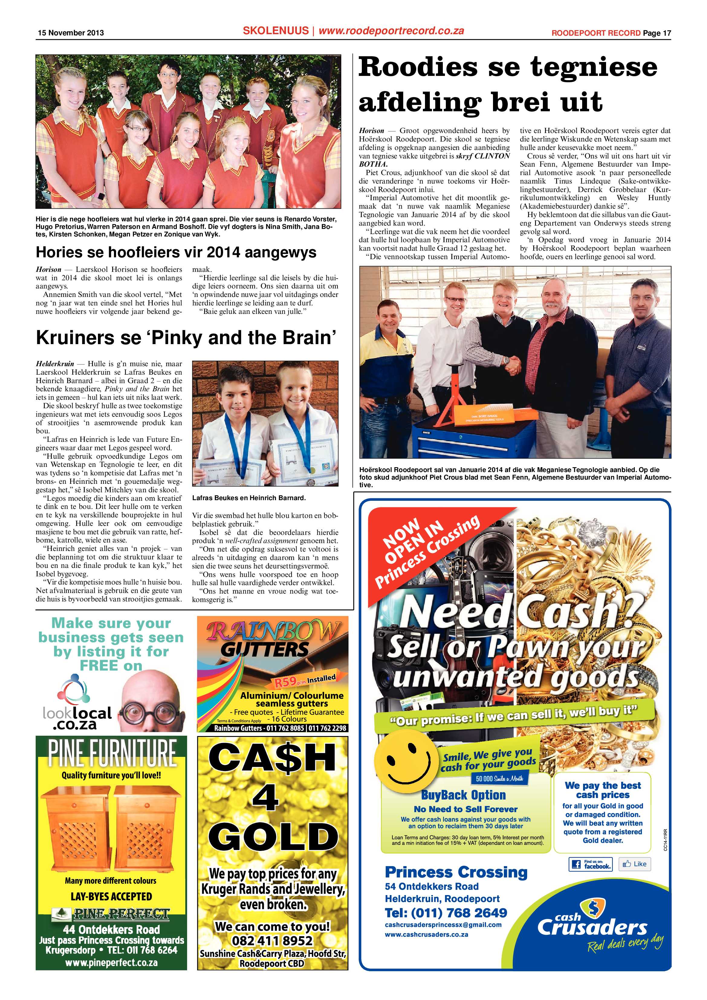 Roodepoort Record 15 November 2013 page 17