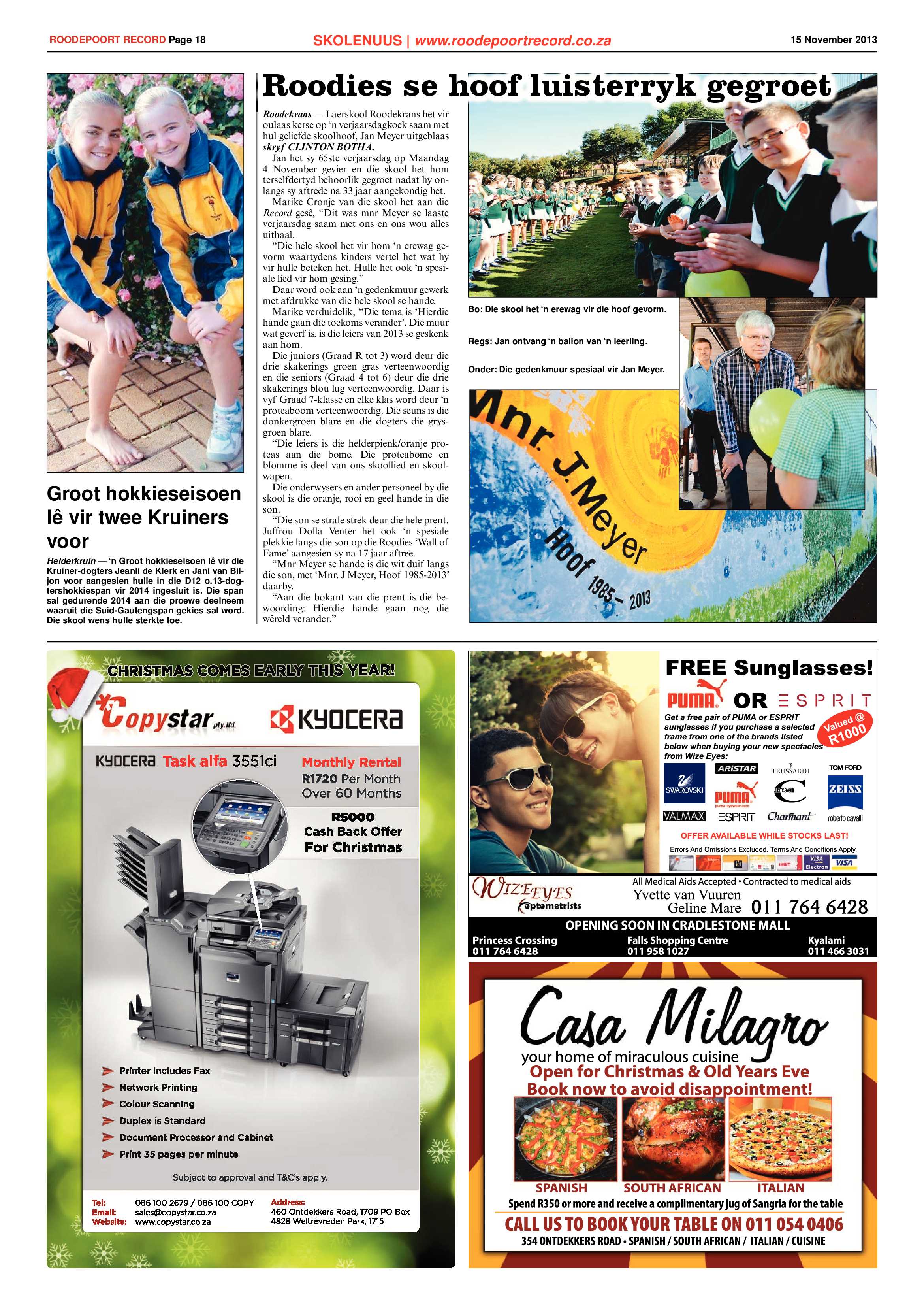 Roodepoort Record 15 November 2013 page 18