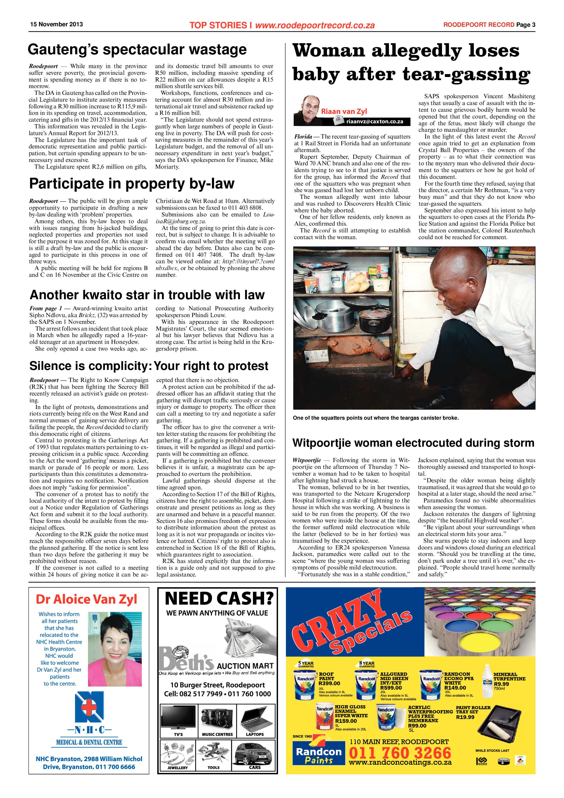Roodepoort Record 15 November 2013 page 3