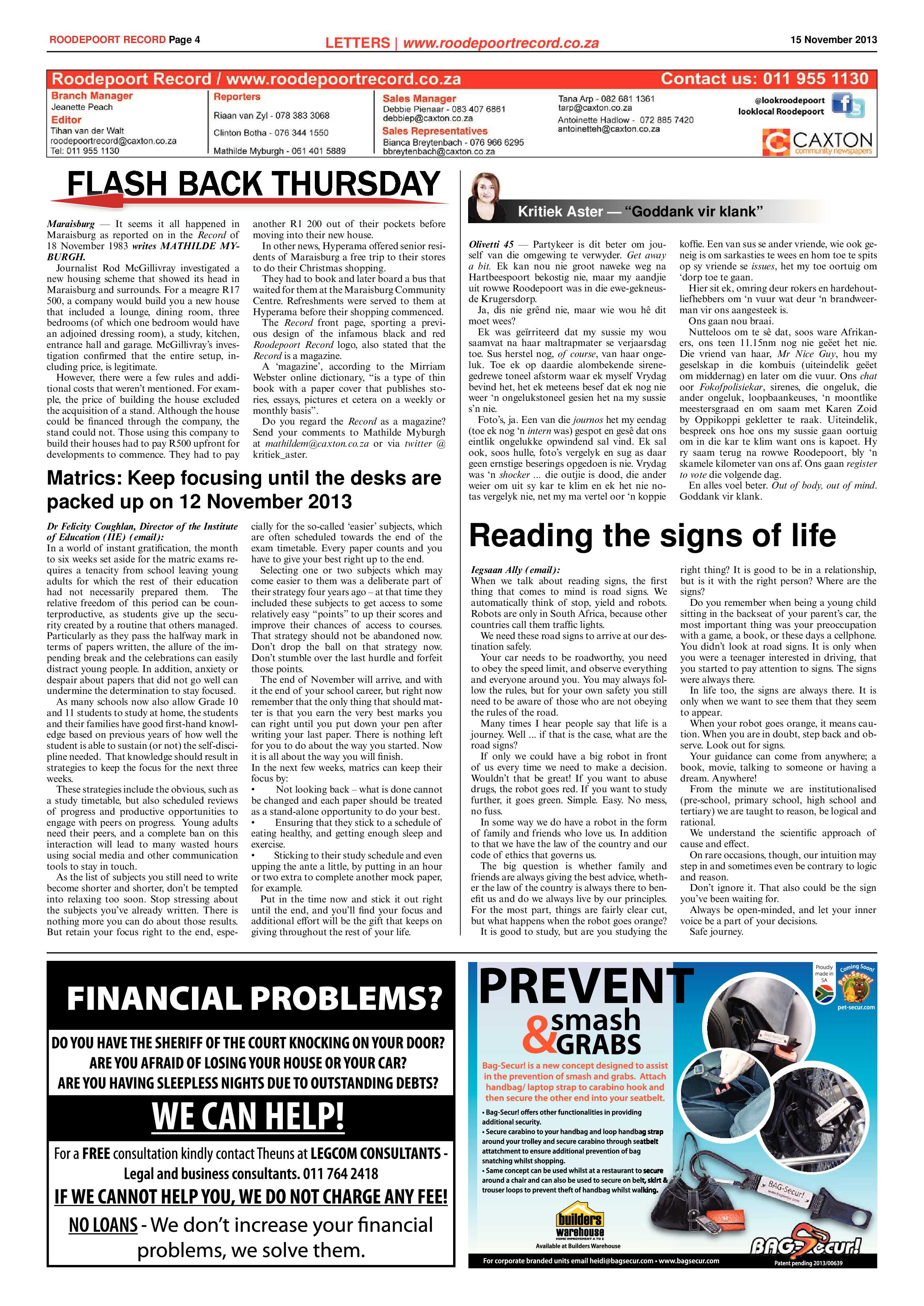 Roodepoort Record 15 November 2013 page 4