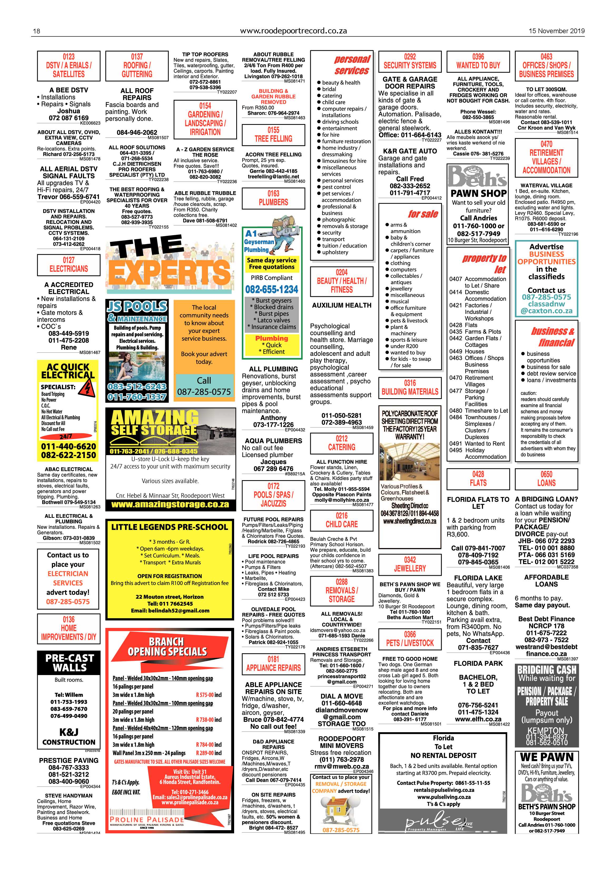 Roodepoort Record 15 November 2019 page 18