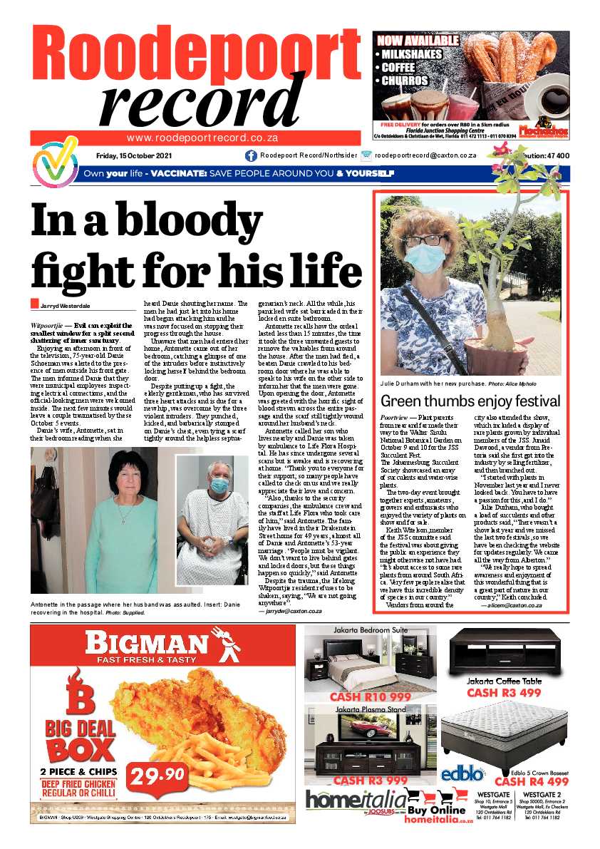 Roodepoort Record 15 October 2021 page 1