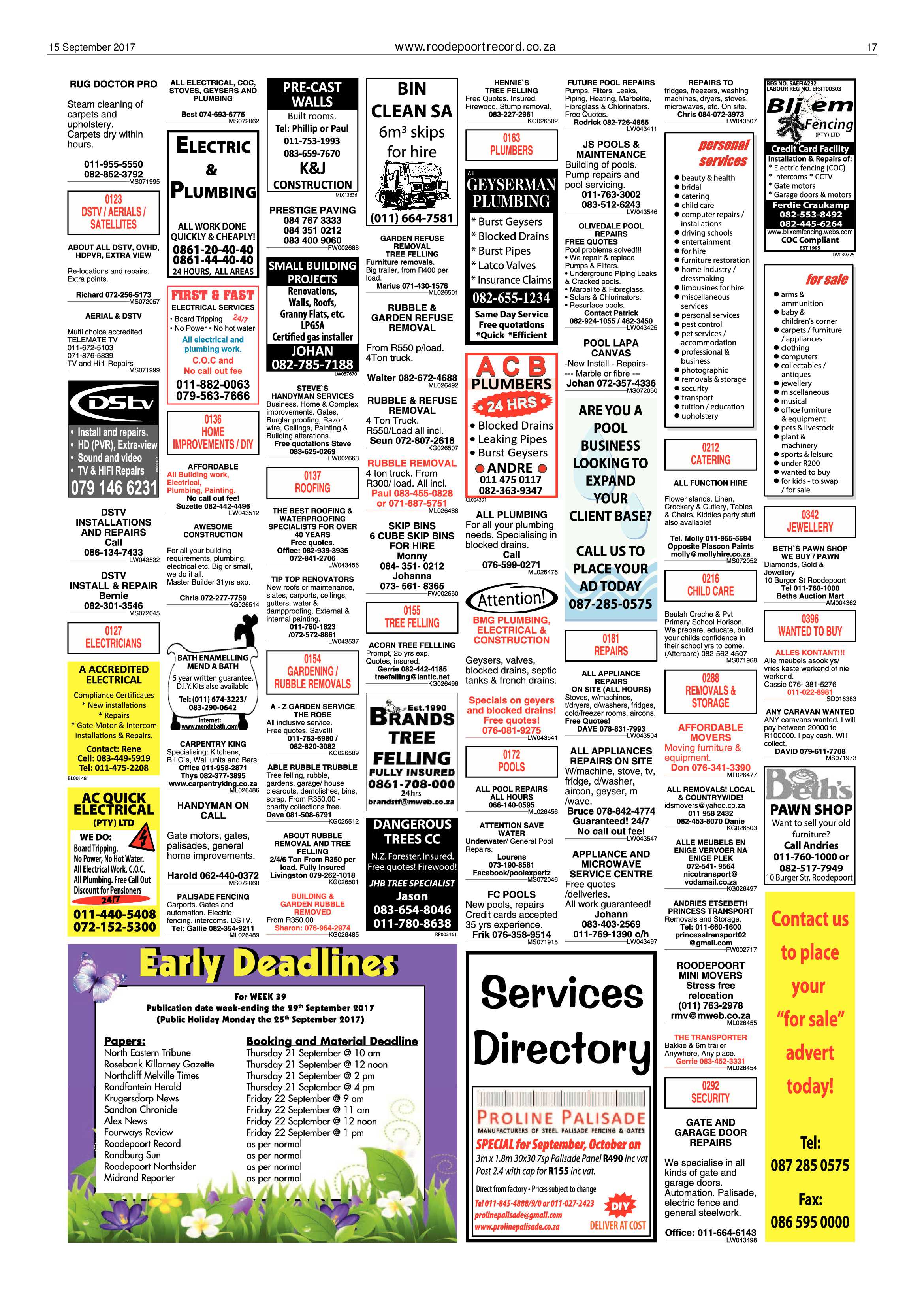 Roodepoort Record 15 September 2017 page 17