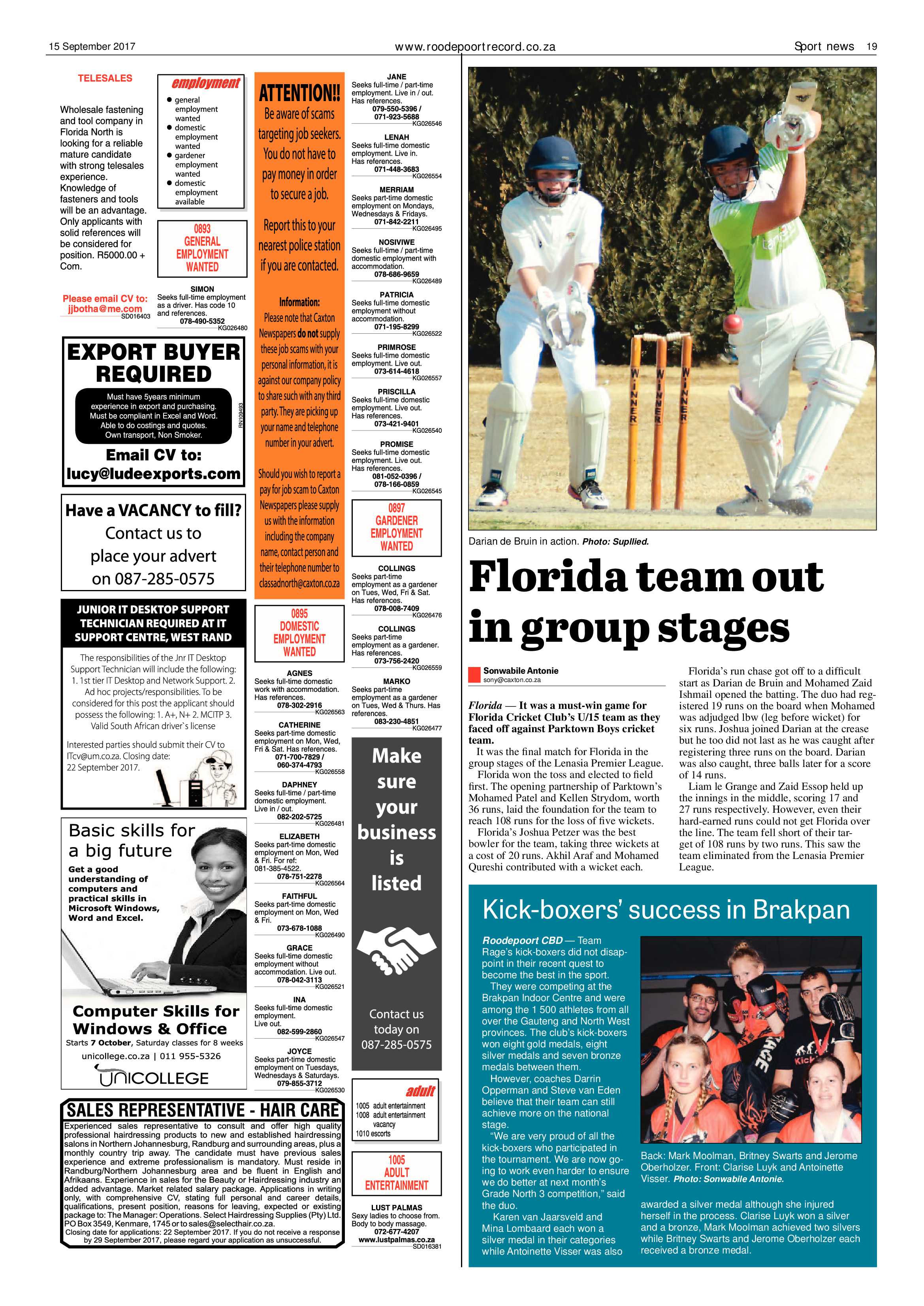 Roodepoort Record 15 September 2017 page 19