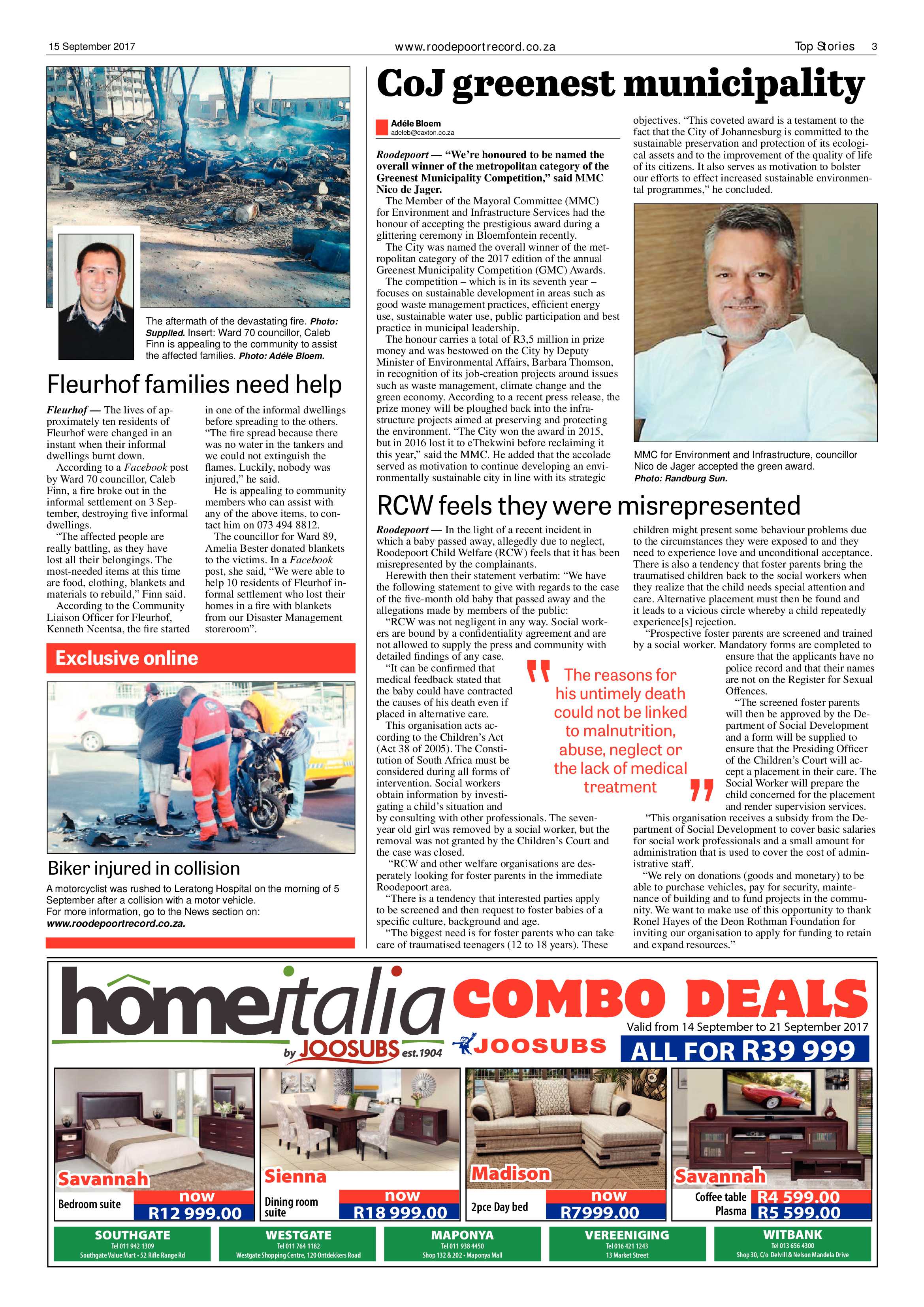 Roodepoort Record 15 September 2017 page 3