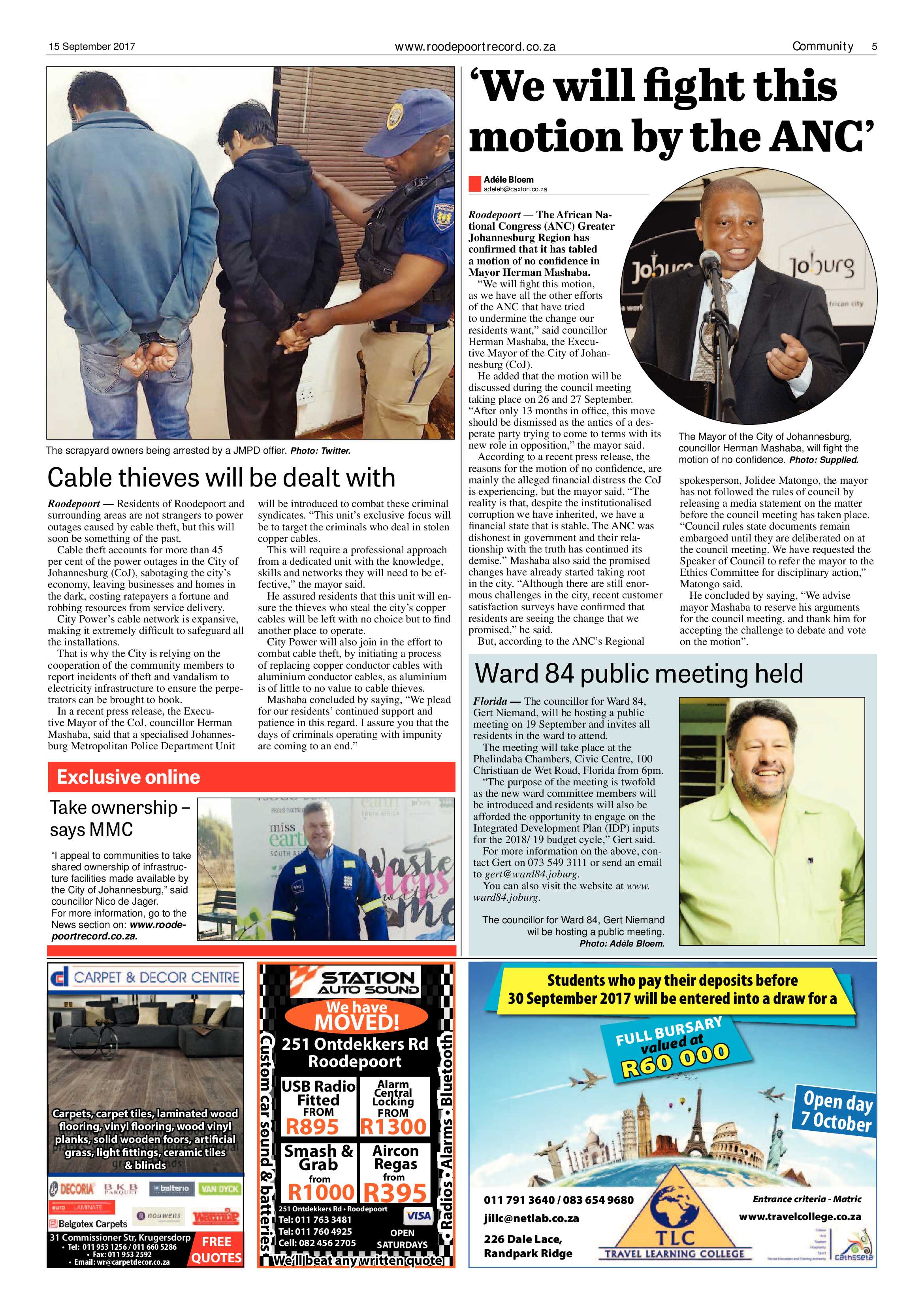 Roodepoort Record 15 September 2017 page 5