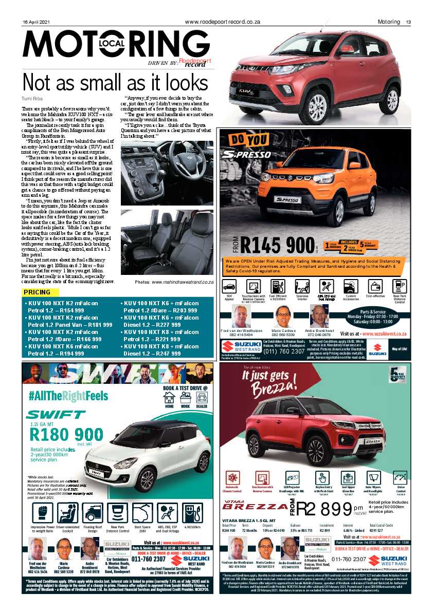 Roodepoort Record 16 April 2021 page 13