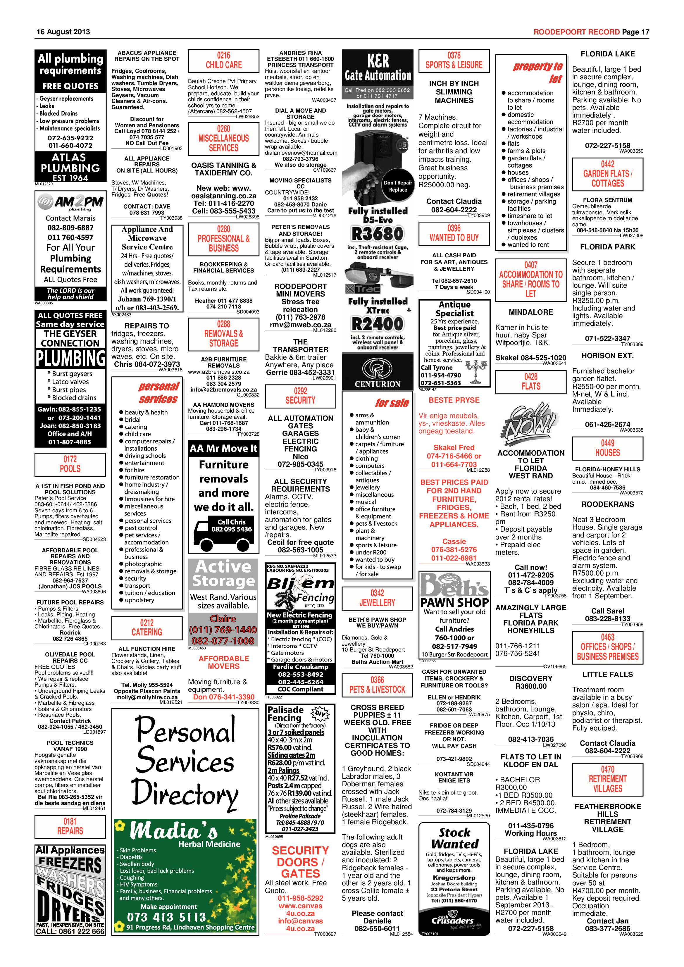 Roodepoort Record 16 August 2013 page 17