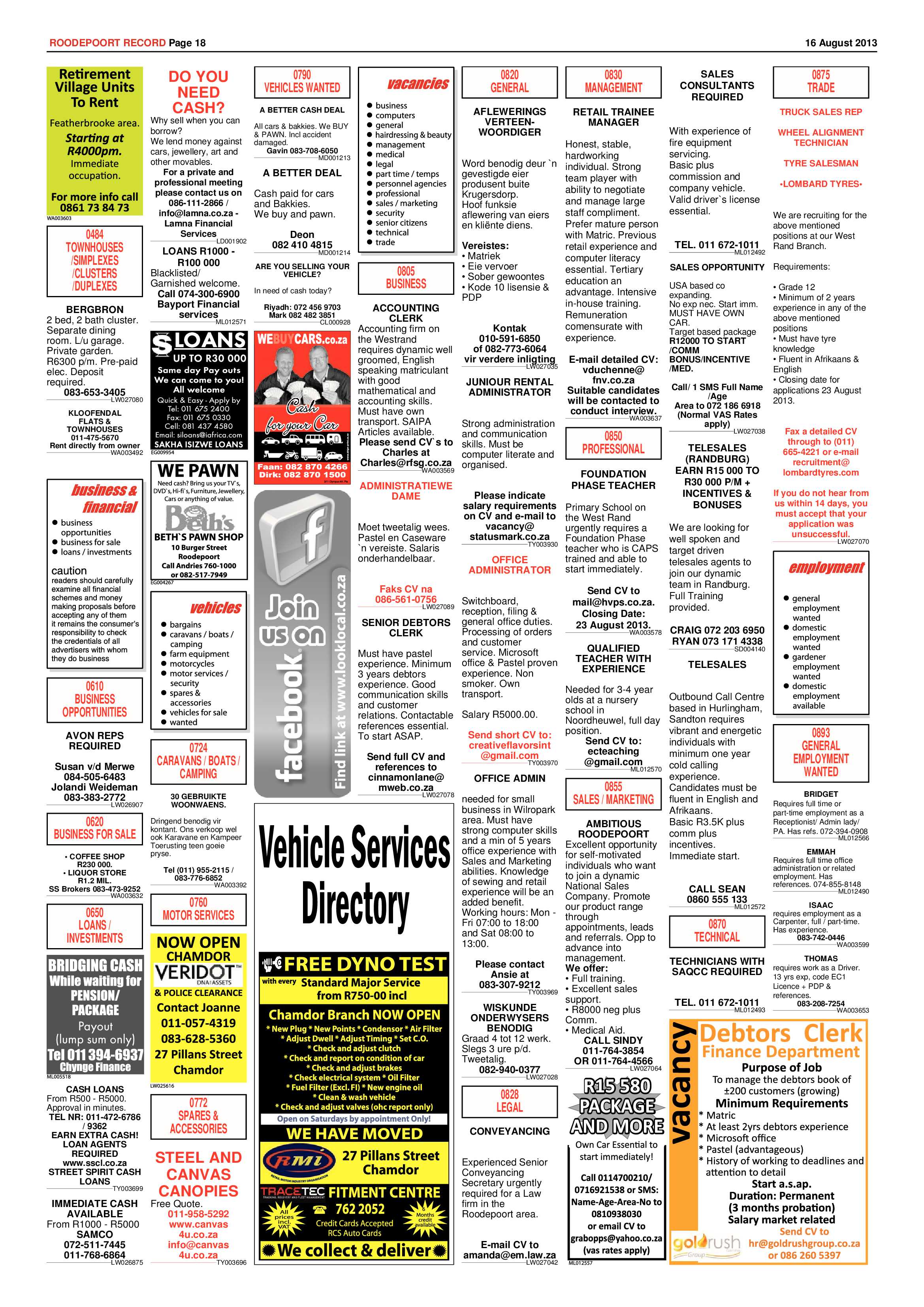 Roodepoort Record 16 August 2013 page 18