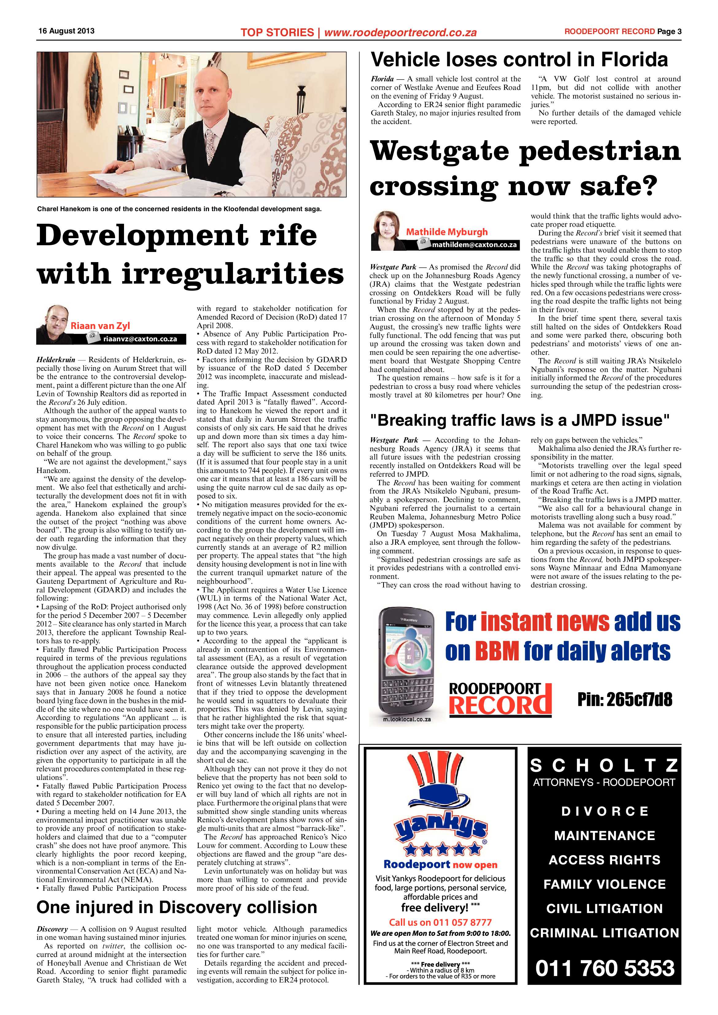Roodepoort Record 16 August 2013 page 3
