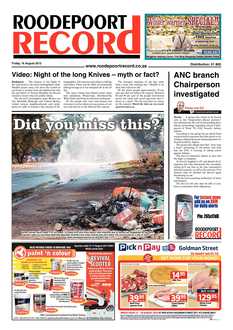 Roodepoort Record 16 August 2013