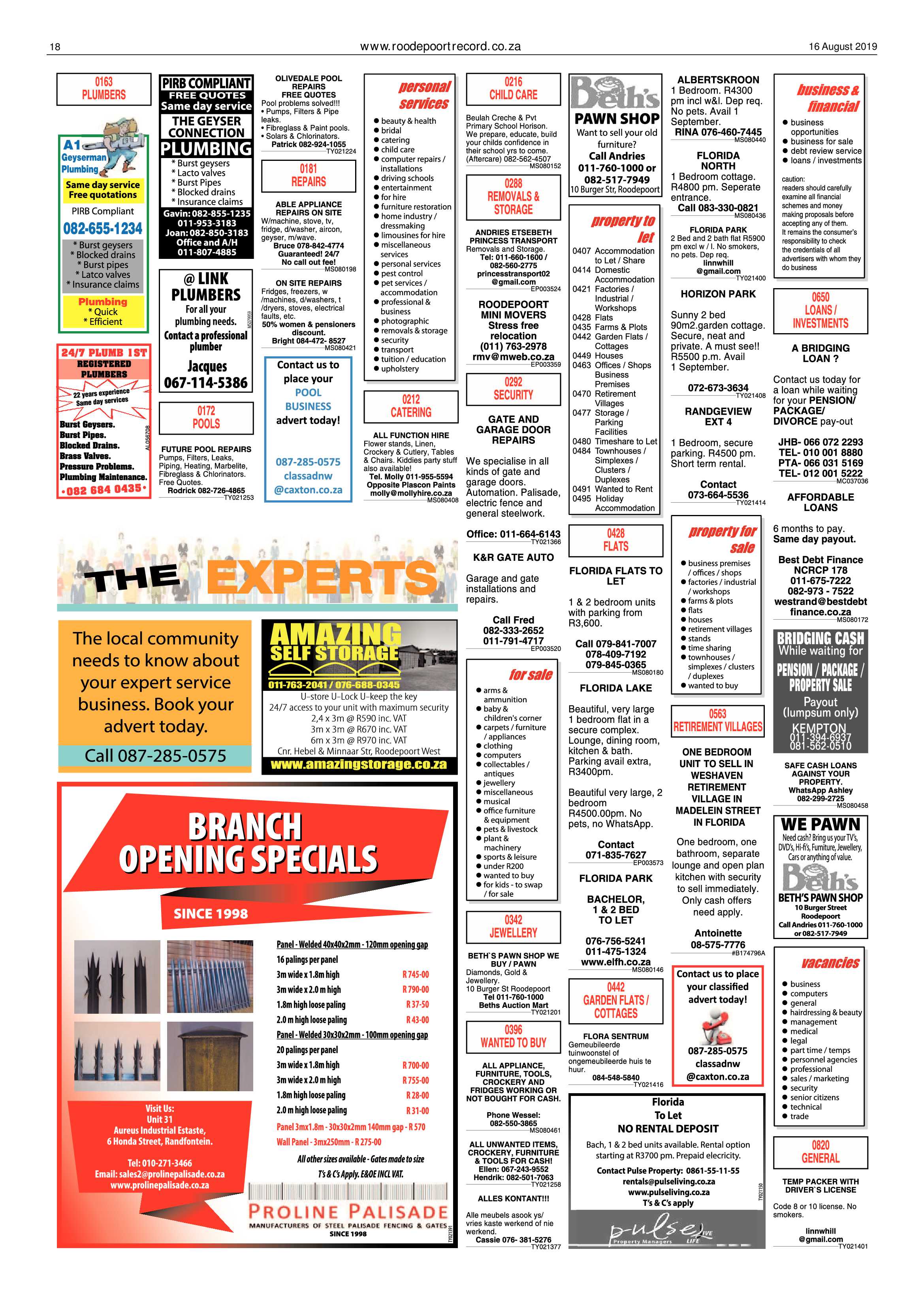 Roodepoort Record 16 August 2019 page 18