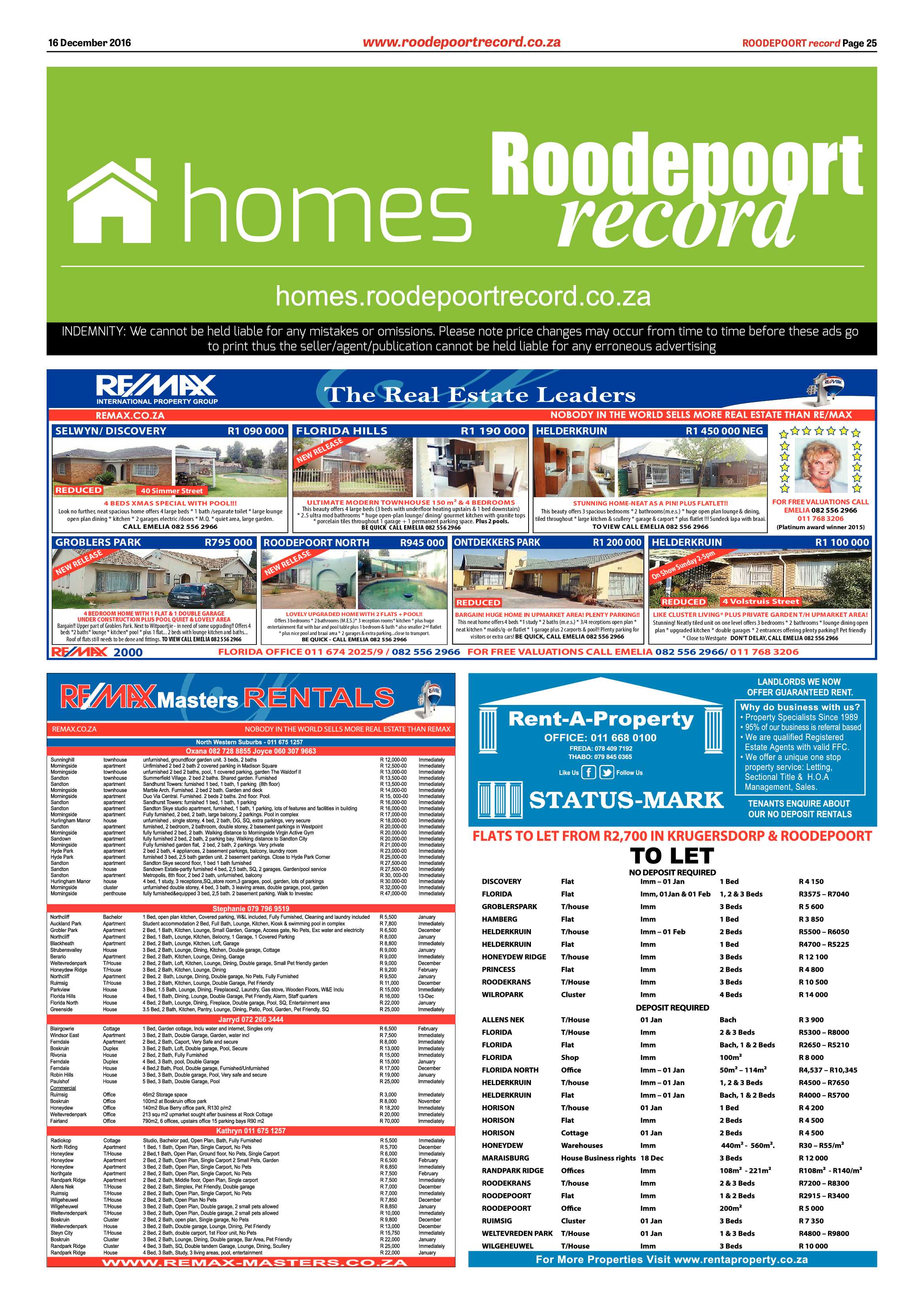 Roodepoort Record 16 December 2016 page 25