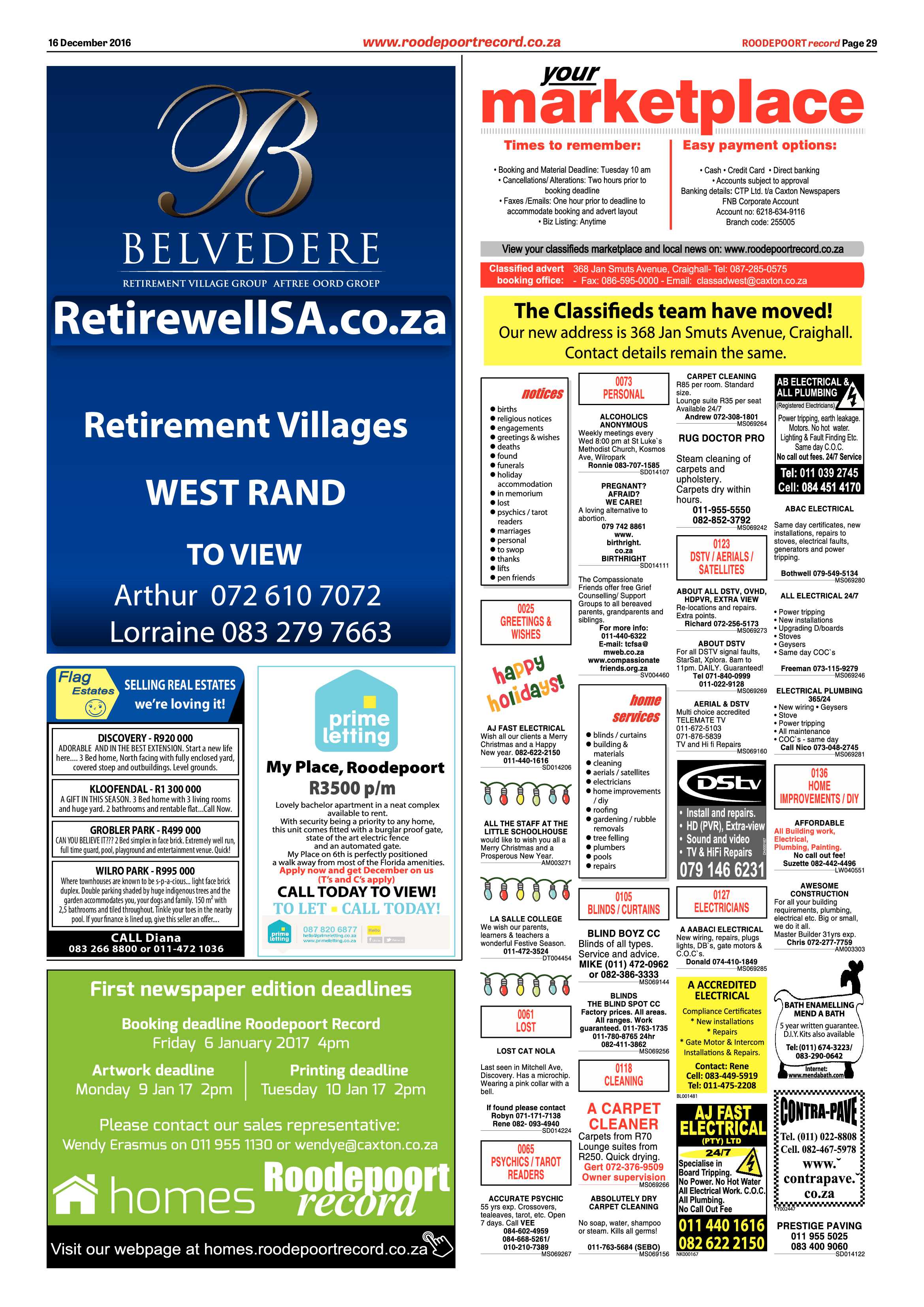 Roodepoort Record 16 December 2016 page 29