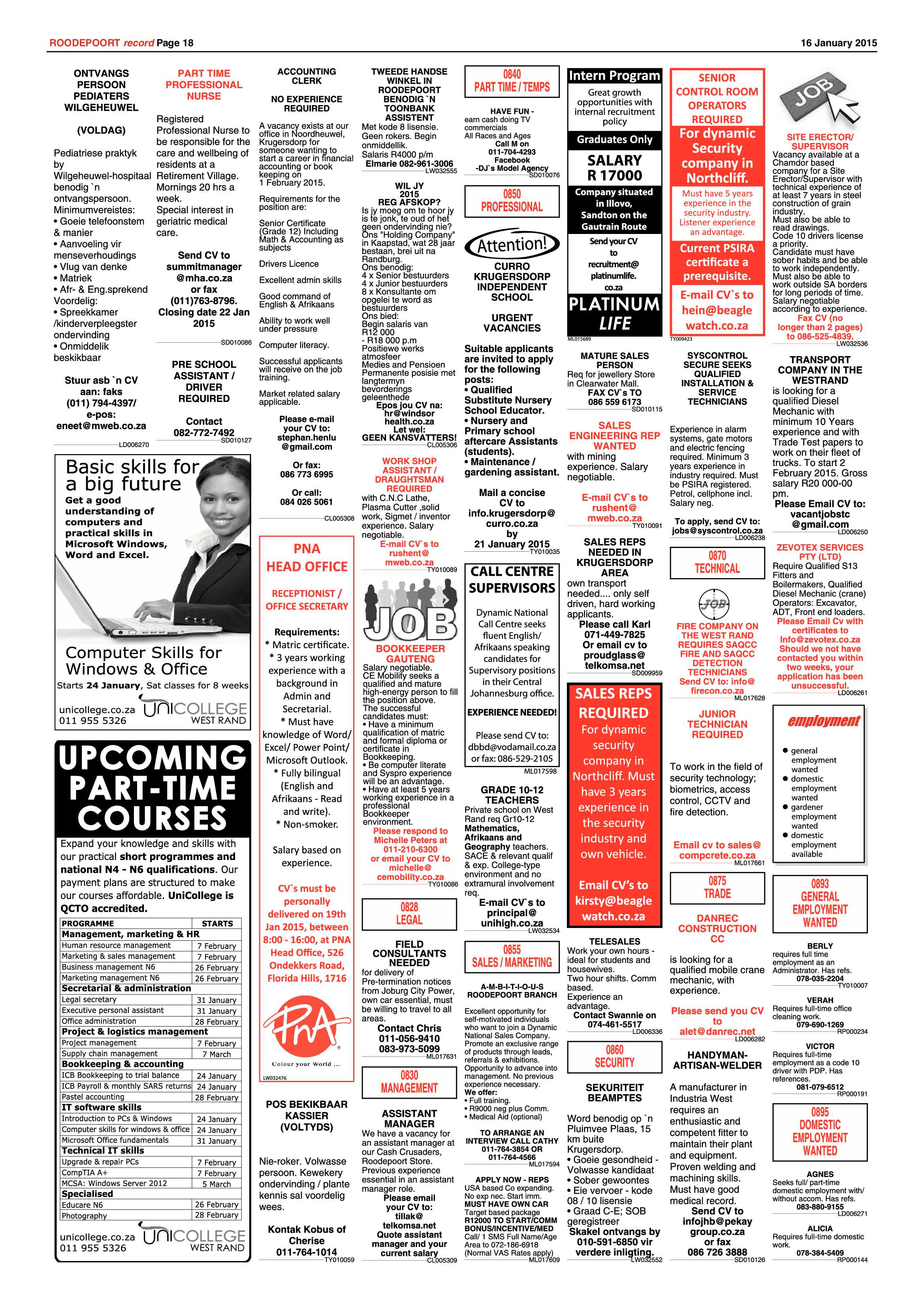 Roodepoort Record 16 January 2015 page 18