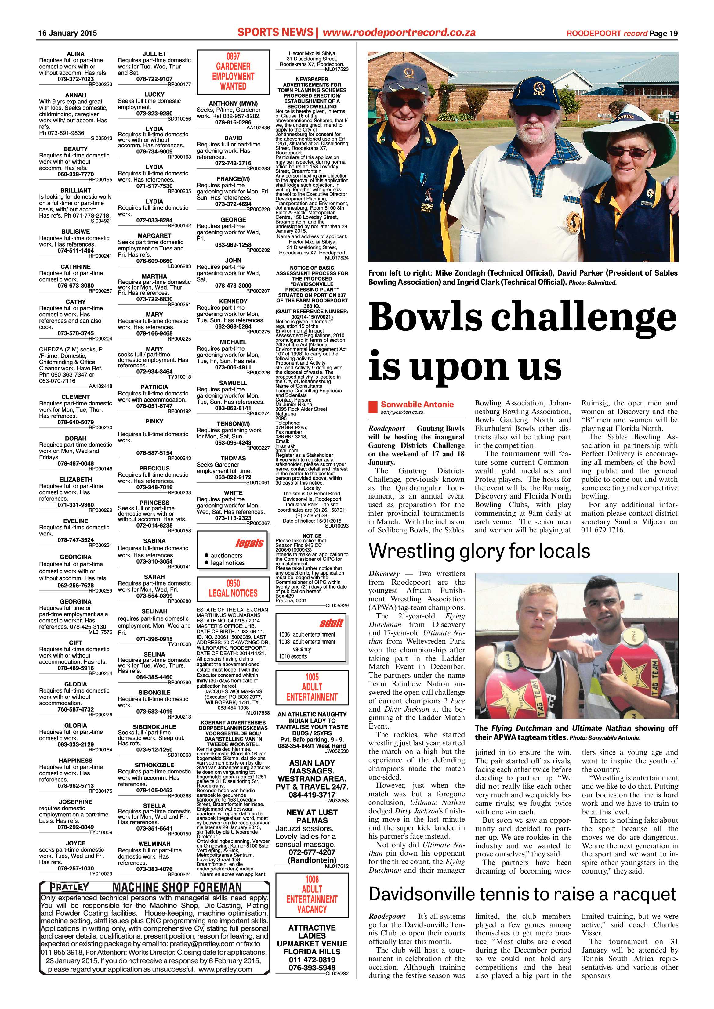 Roodepoort Record 16 January 2015 page 19