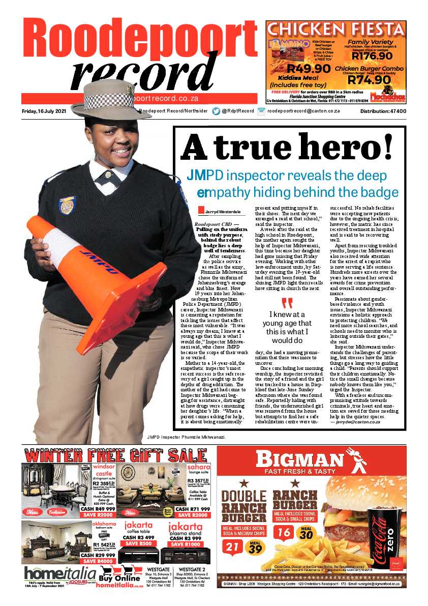 Roodepoort Record 16 July 2021 page 1