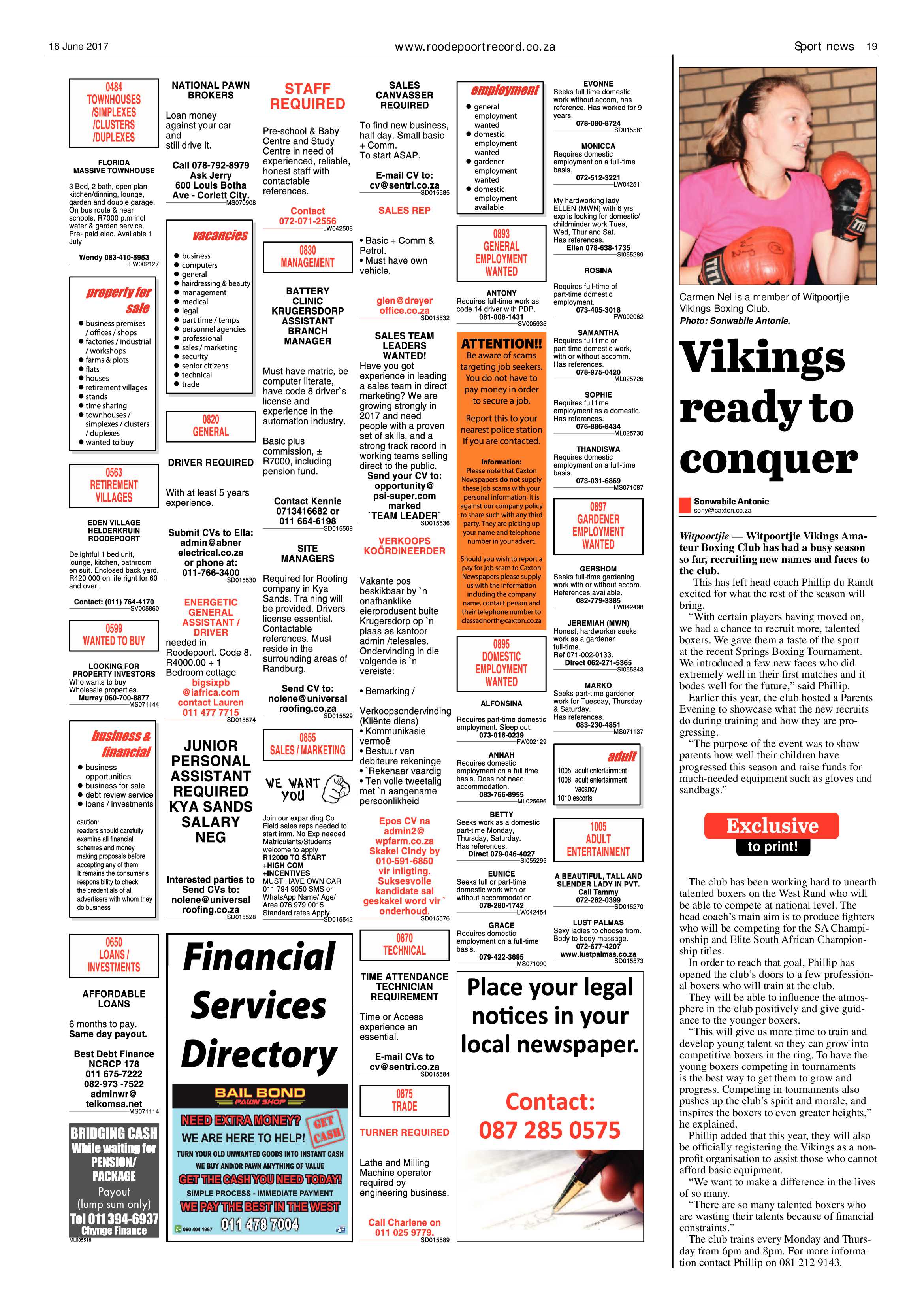 Roodepoort Record 16 June 2017 page 19