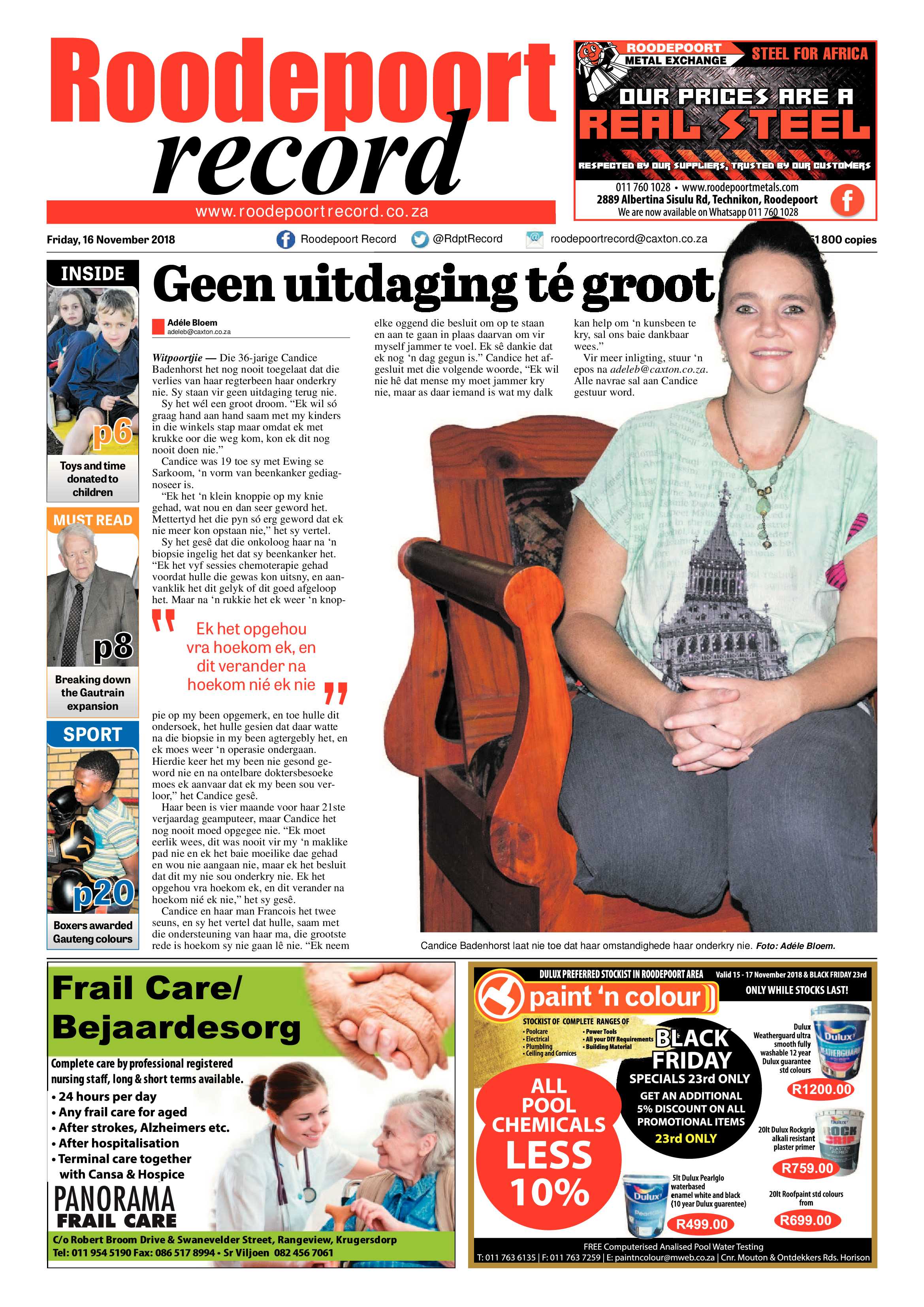 Roodepoort Record 16 November 2018 page 1