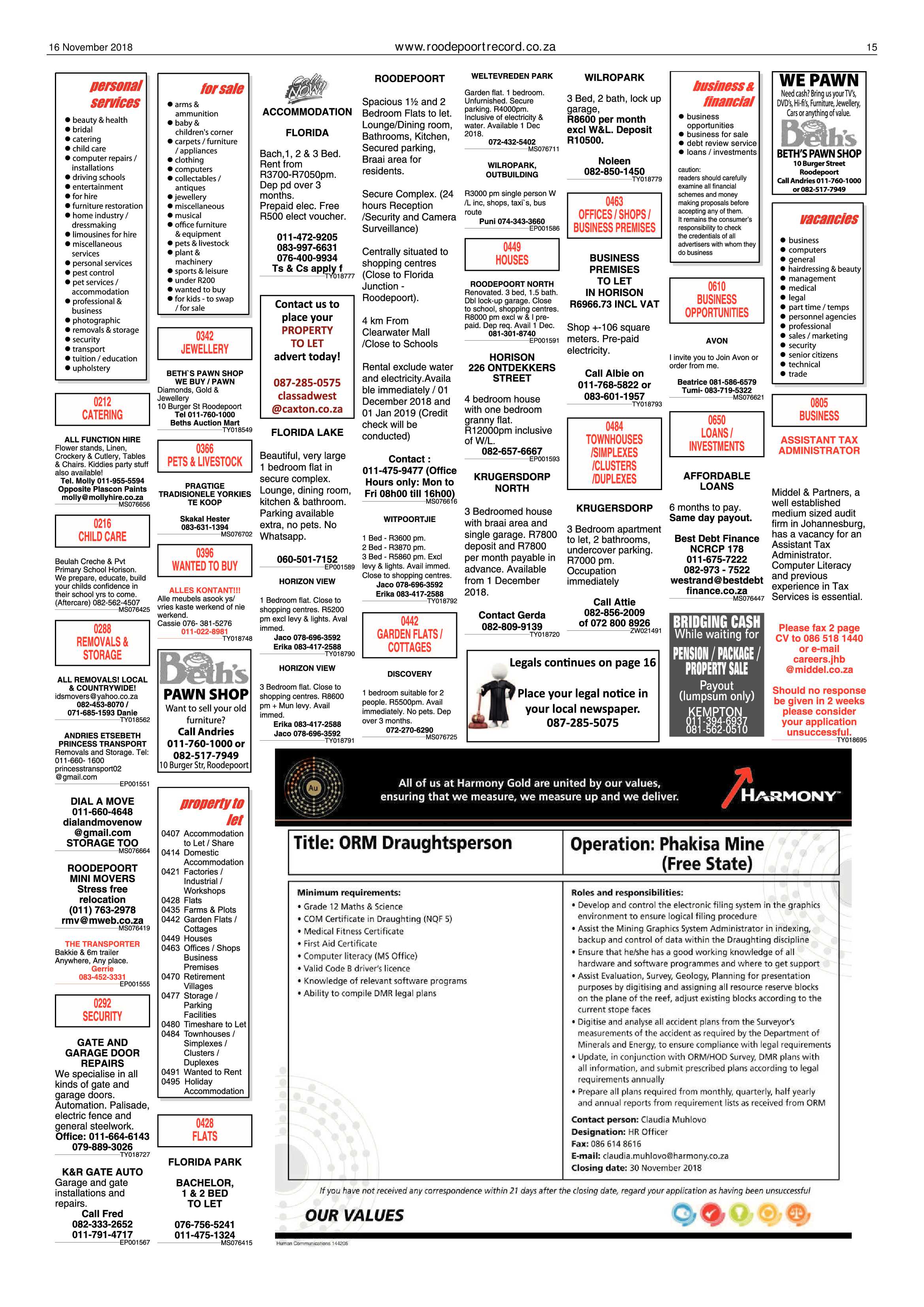 Roodepoort Record 16 November 2018 page 15