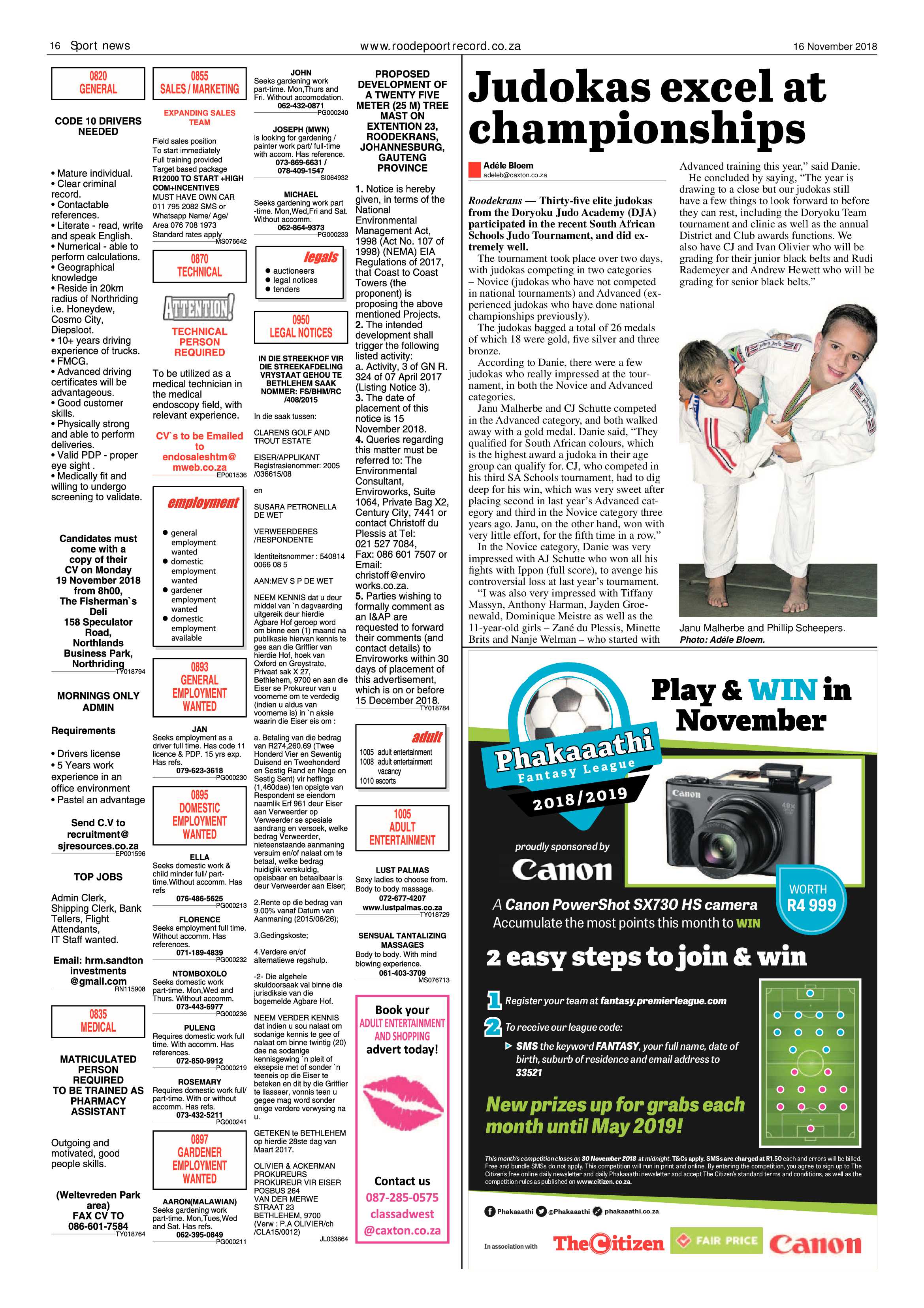 Roodepoort Record 16 November 2018 page 16