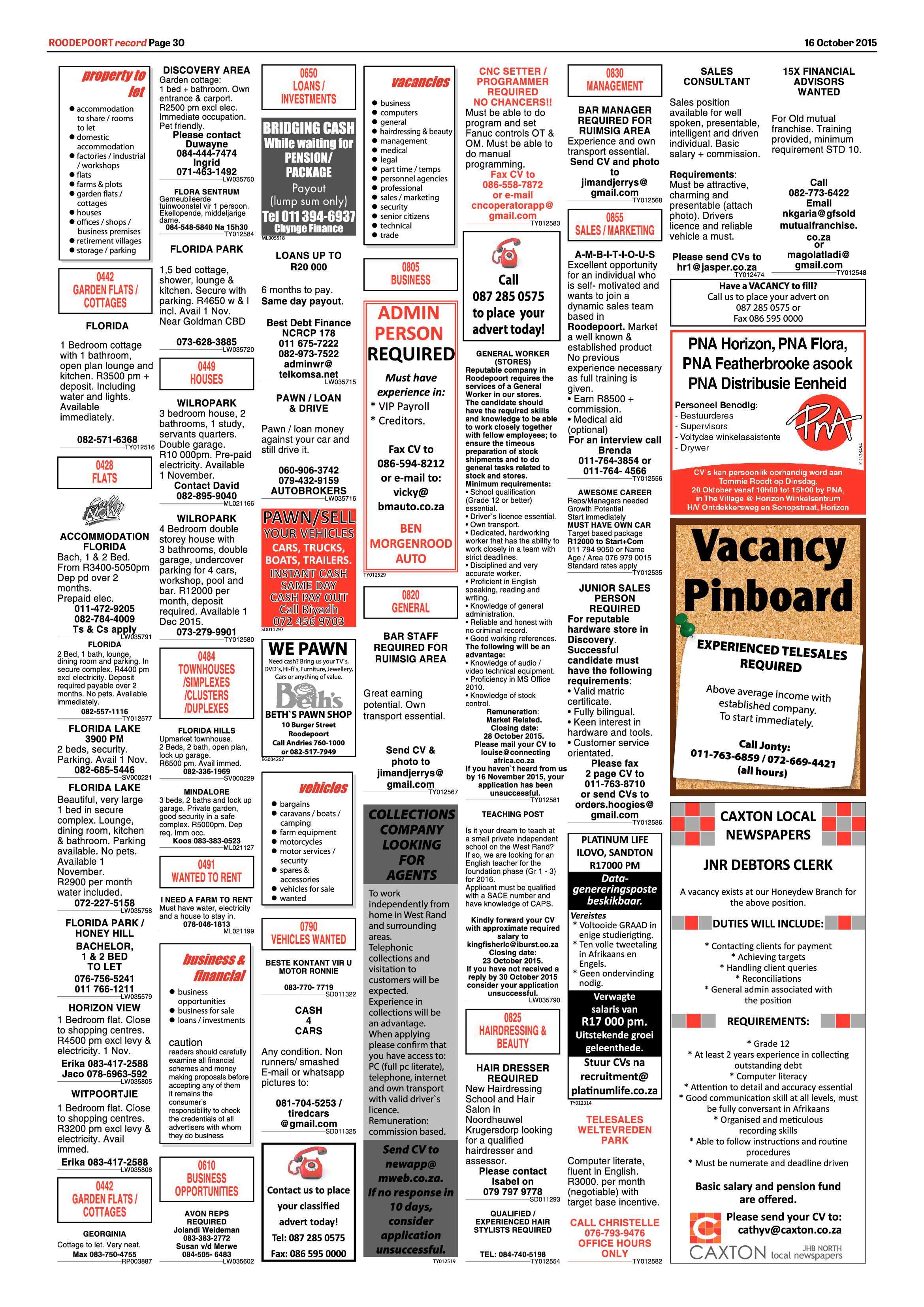 Roodepoort Record 16 October 2015 page 30