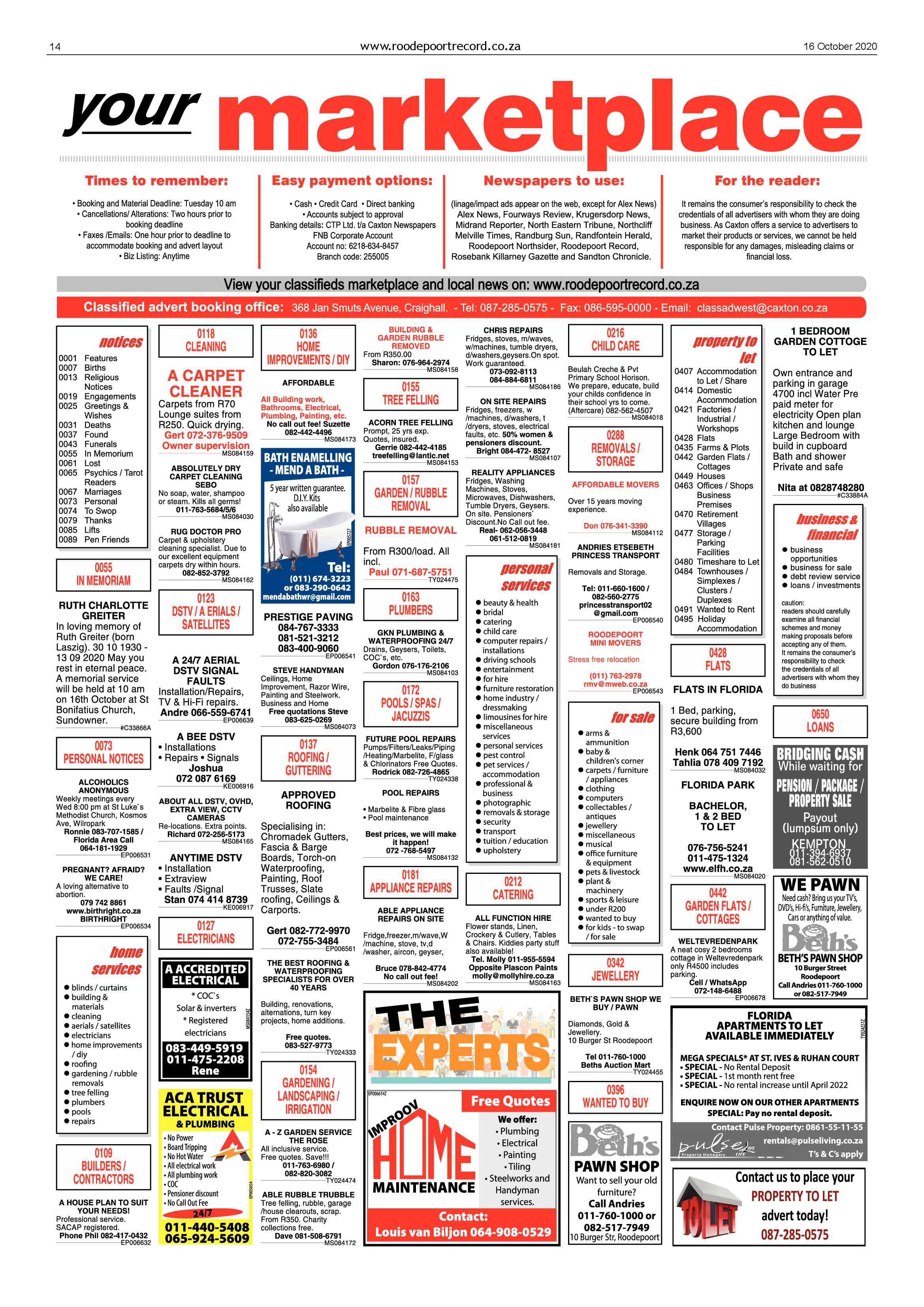 Roodepoort Record 16 October 2020 page 14