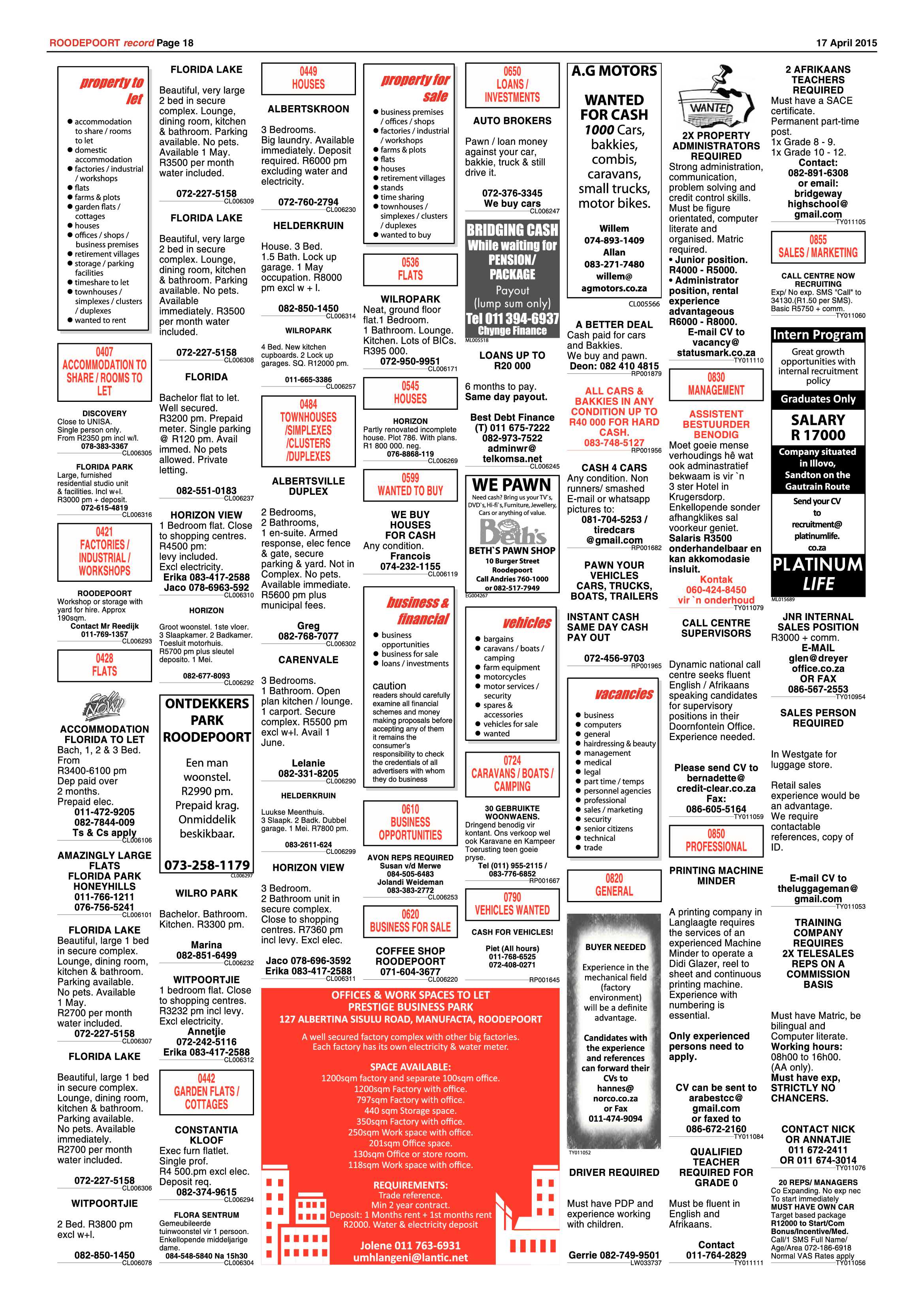 Roodepoort Record 17 April 2015 page 18