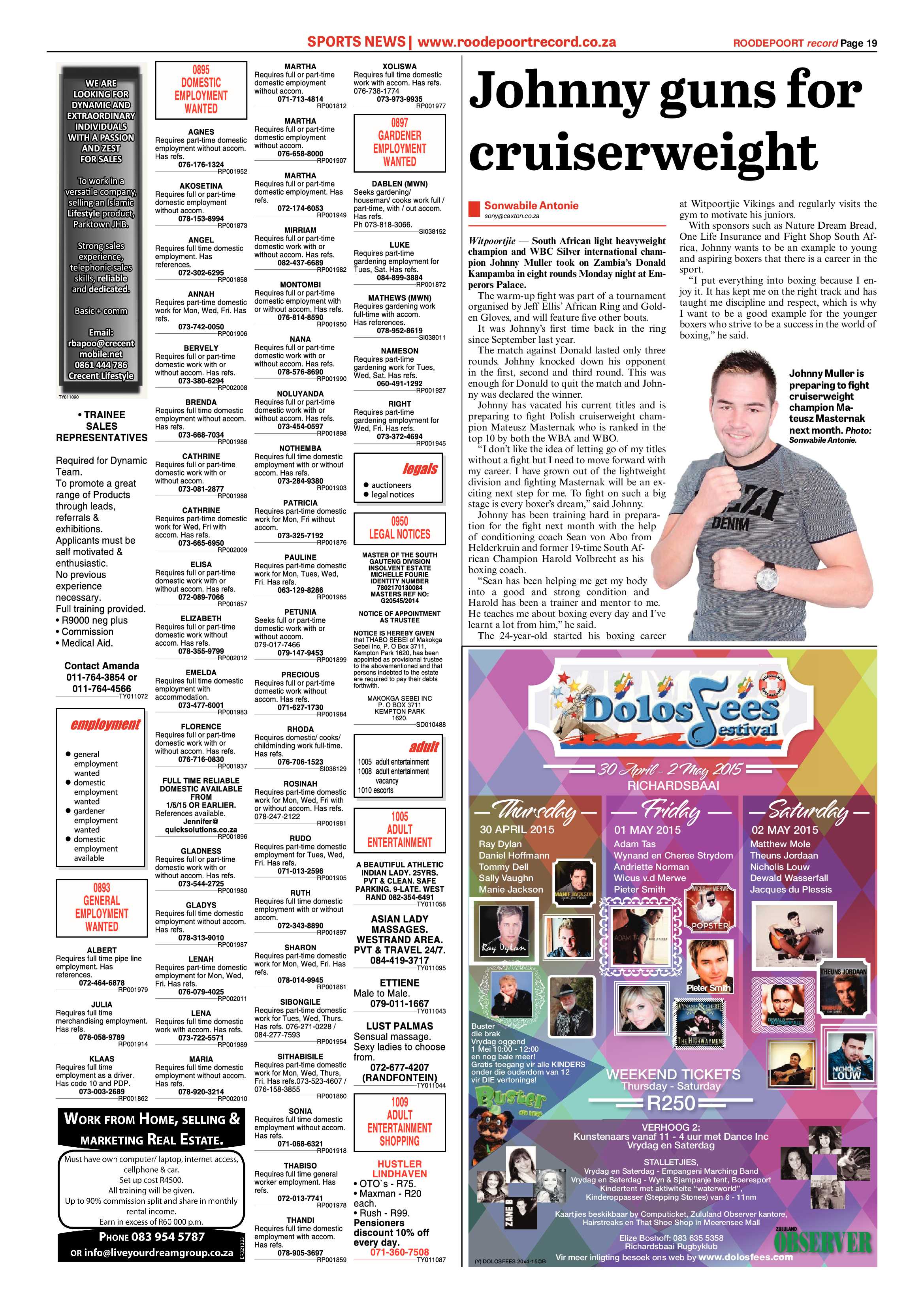 Roodepoort Record 17 April 2015 page 19