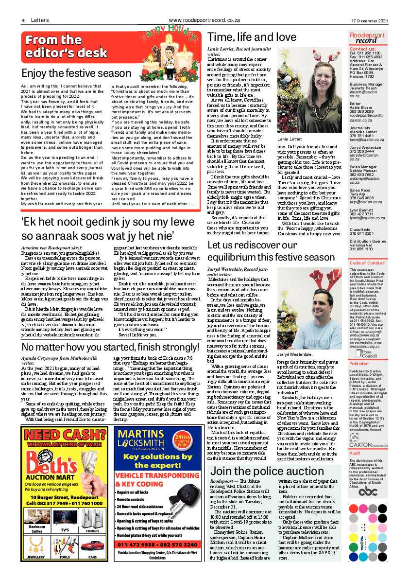 Roodepoort Record 17 December 2021 page 4