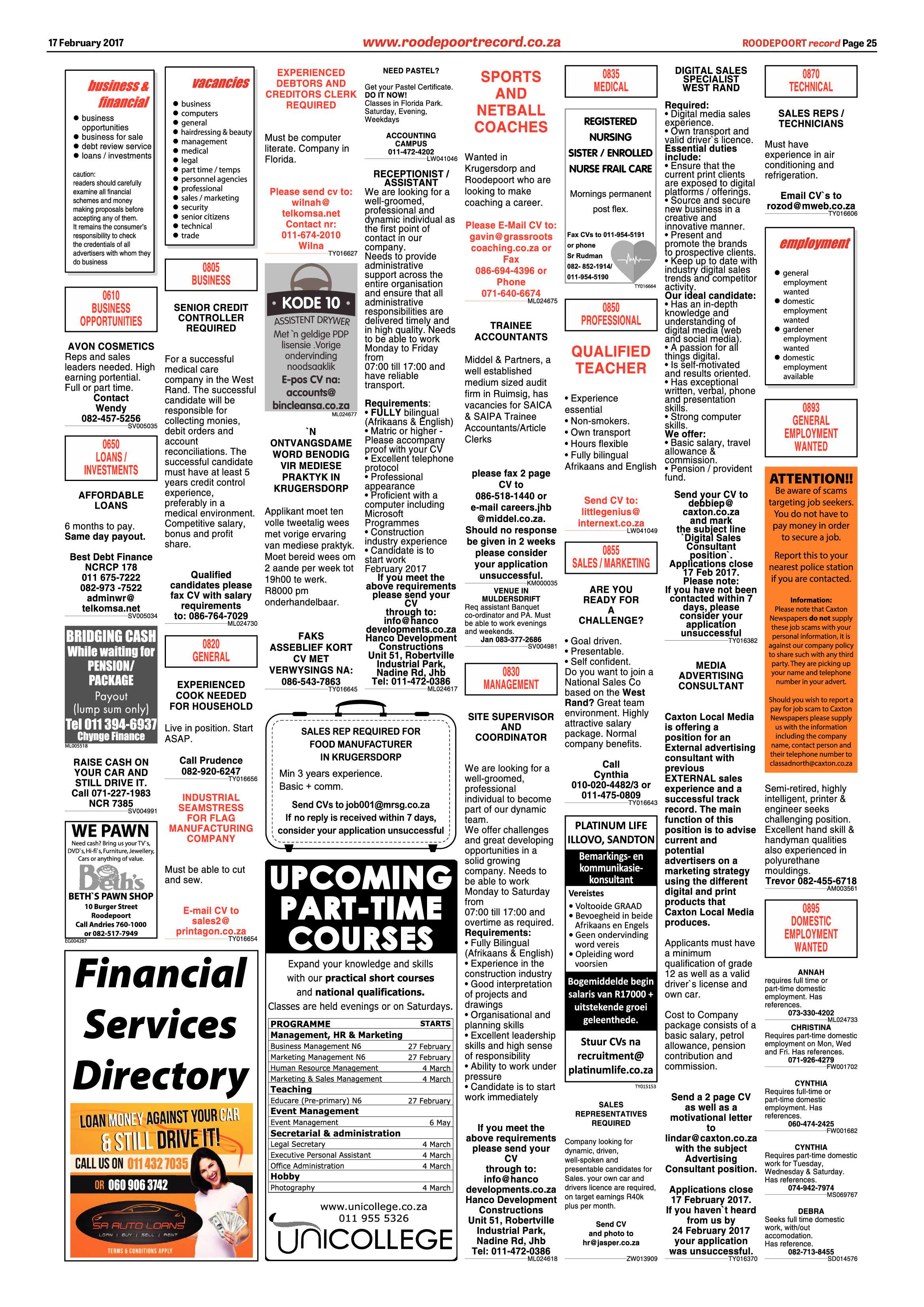 Roodepoort Record 17 February 2017 page 25