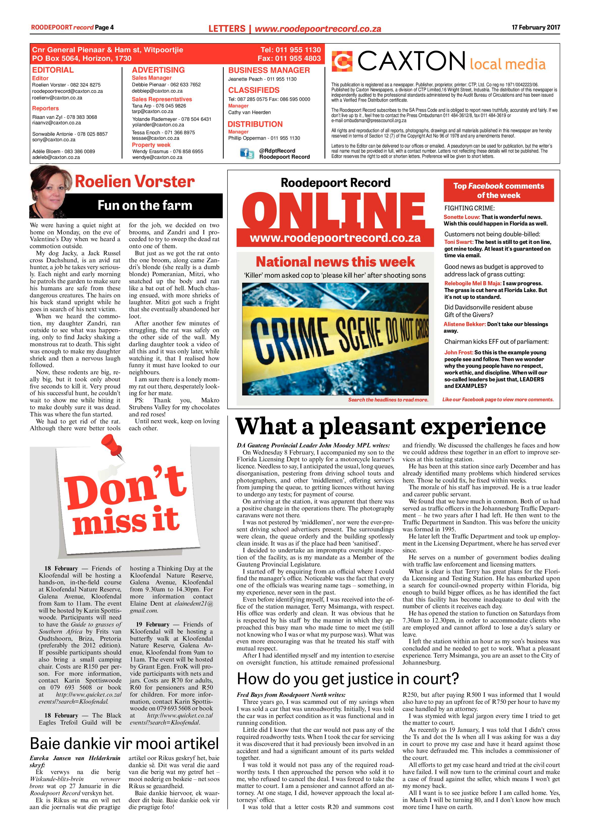 Roodepoort Record 17 February 2017 page 4