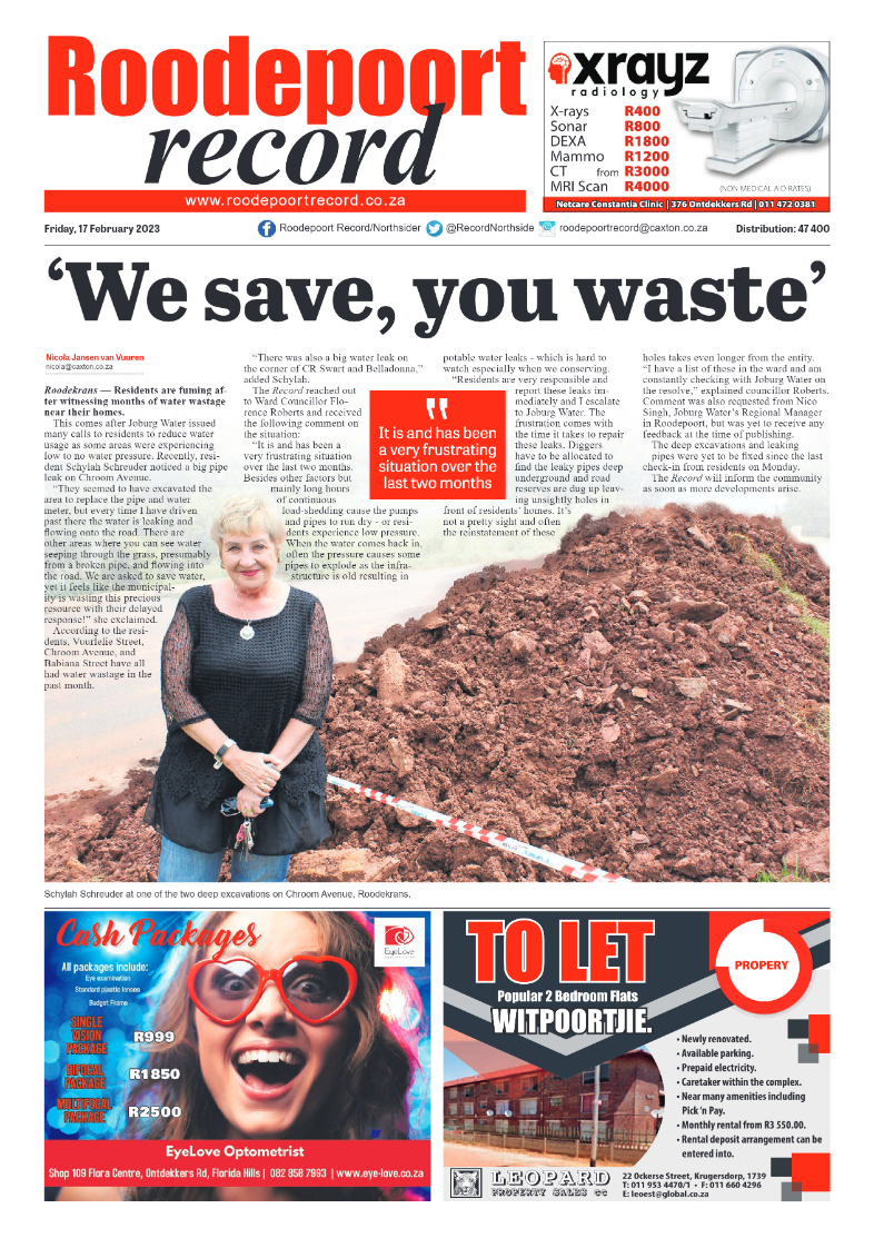Roodepoort Record 17 February 2023 page 1