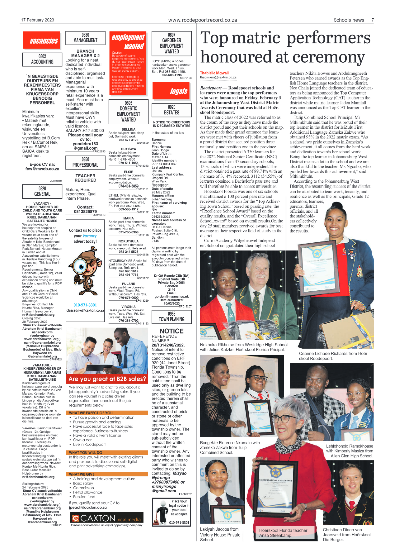 Roodepoort Record 17 February 2023 page 7