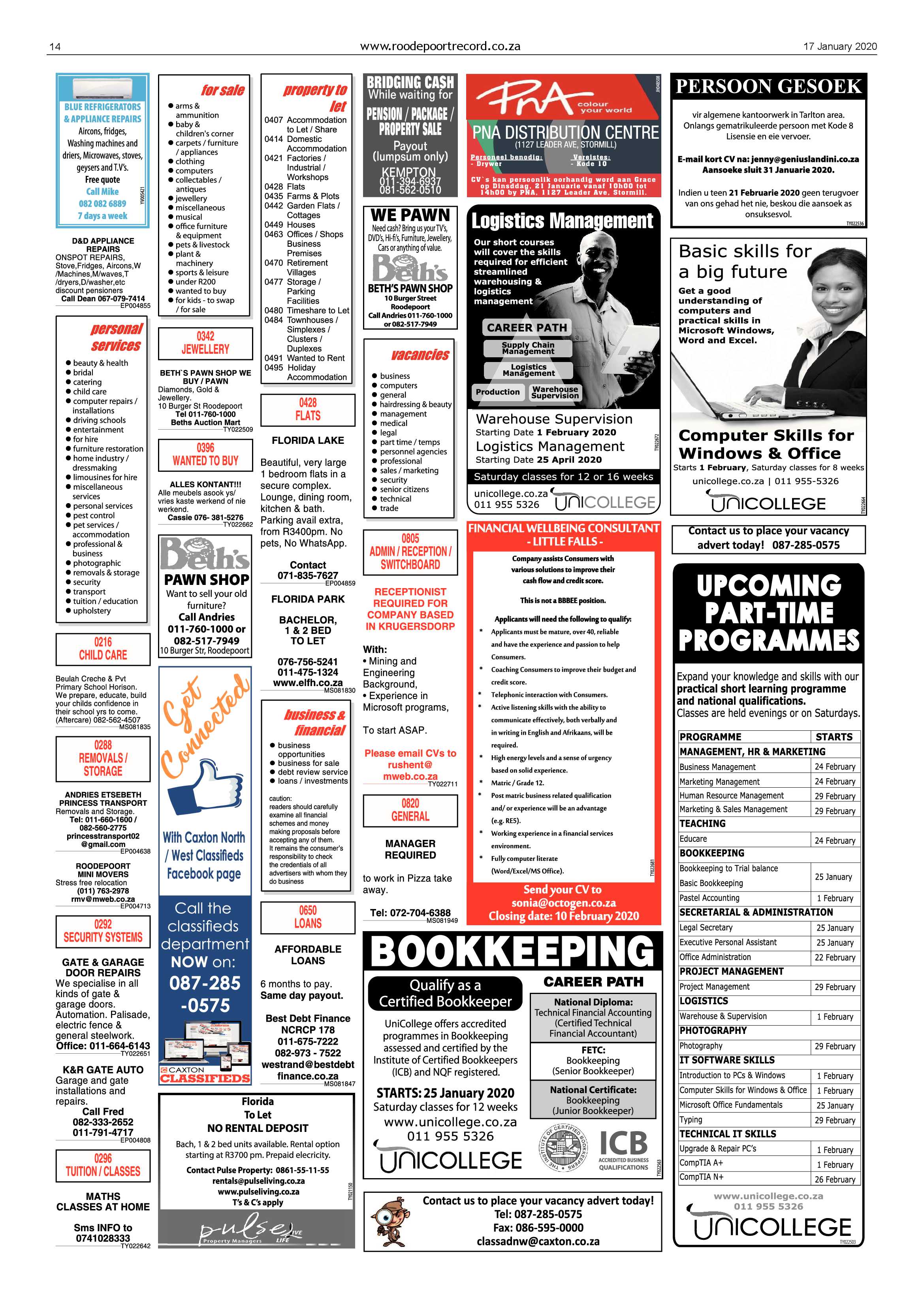 Roodepoort Record 17 January 2020 page 14