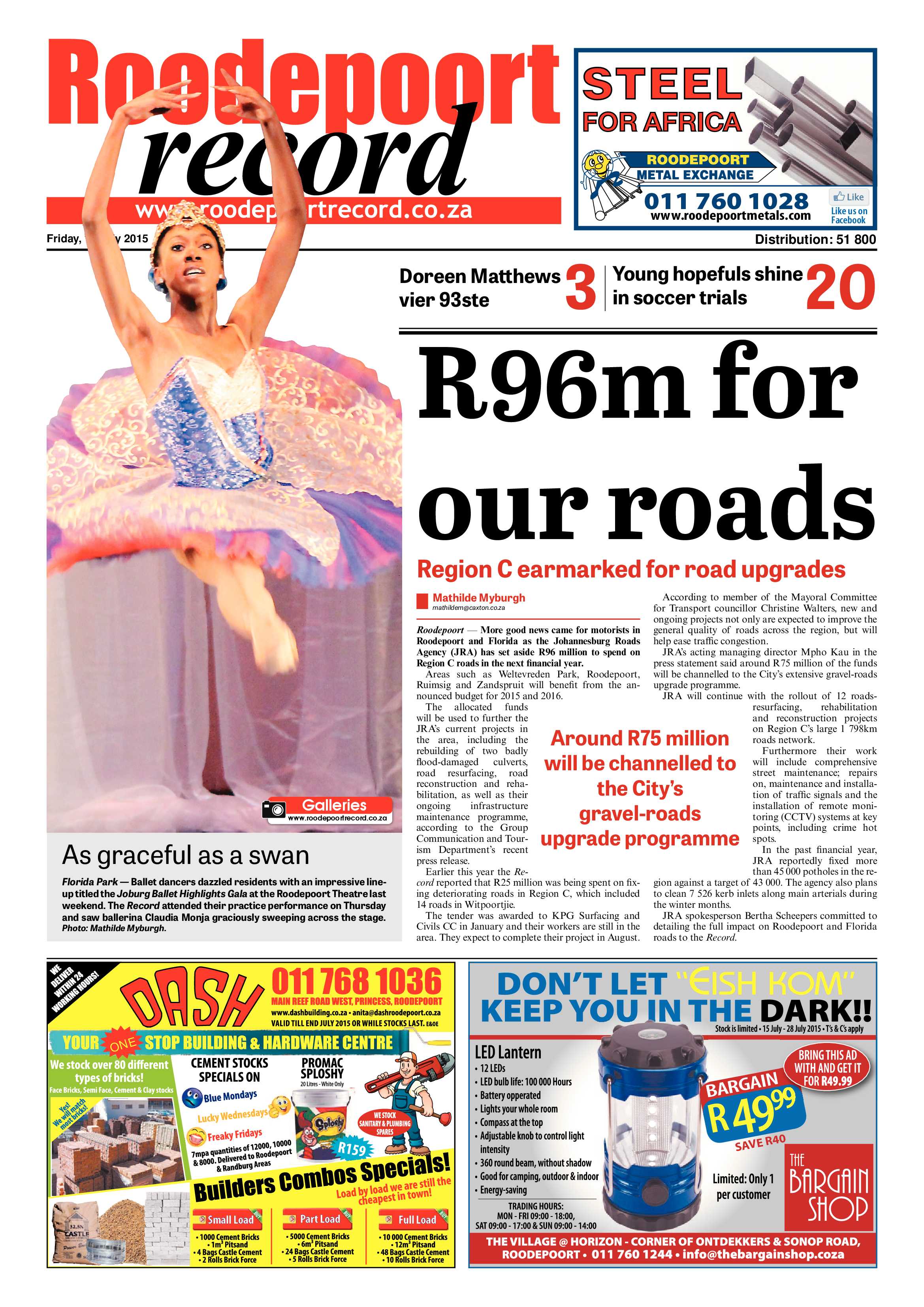 Roodepoort Record 17 July 2015 page 1