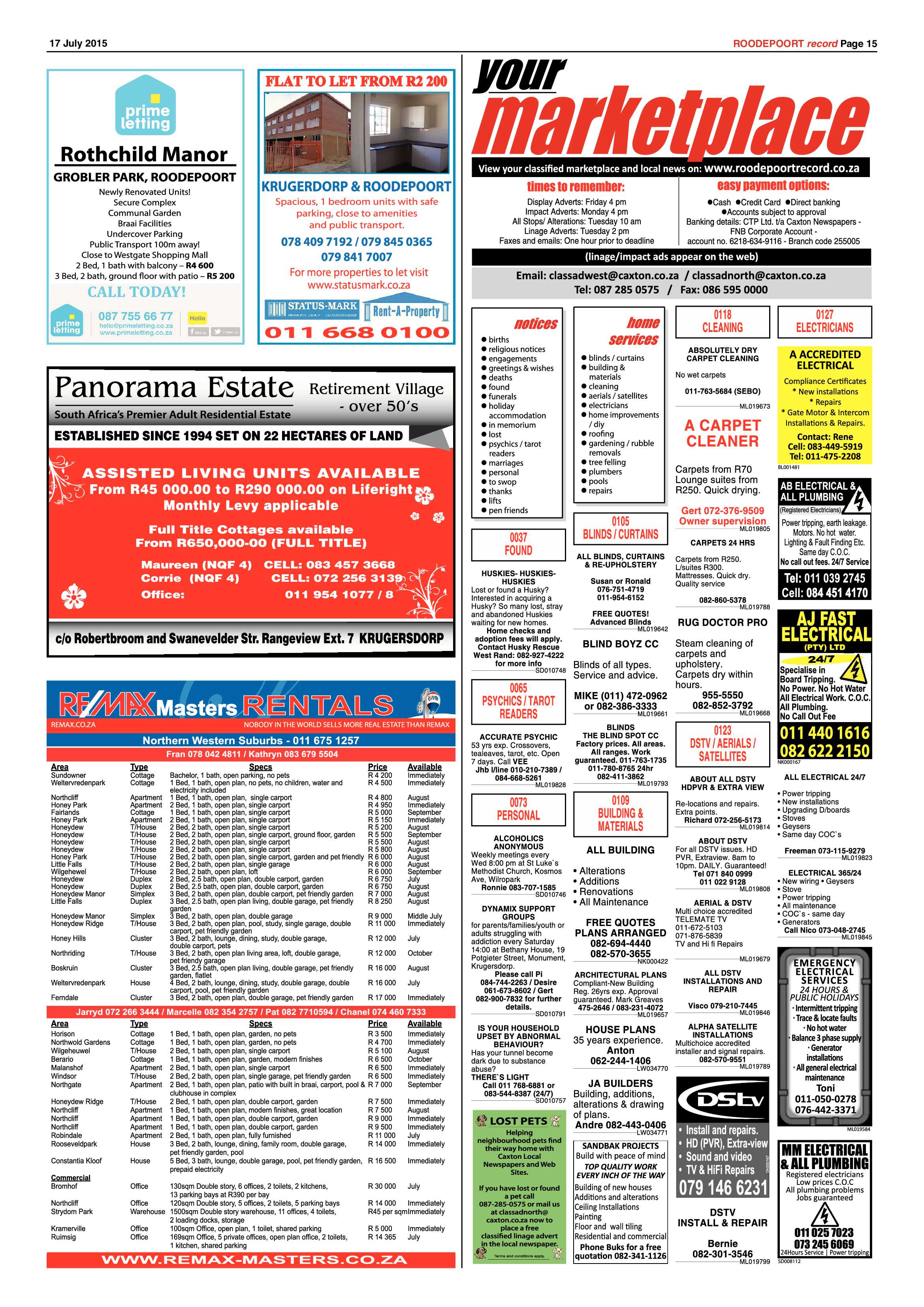 Roodepoort Record 17 July 2015 page 15