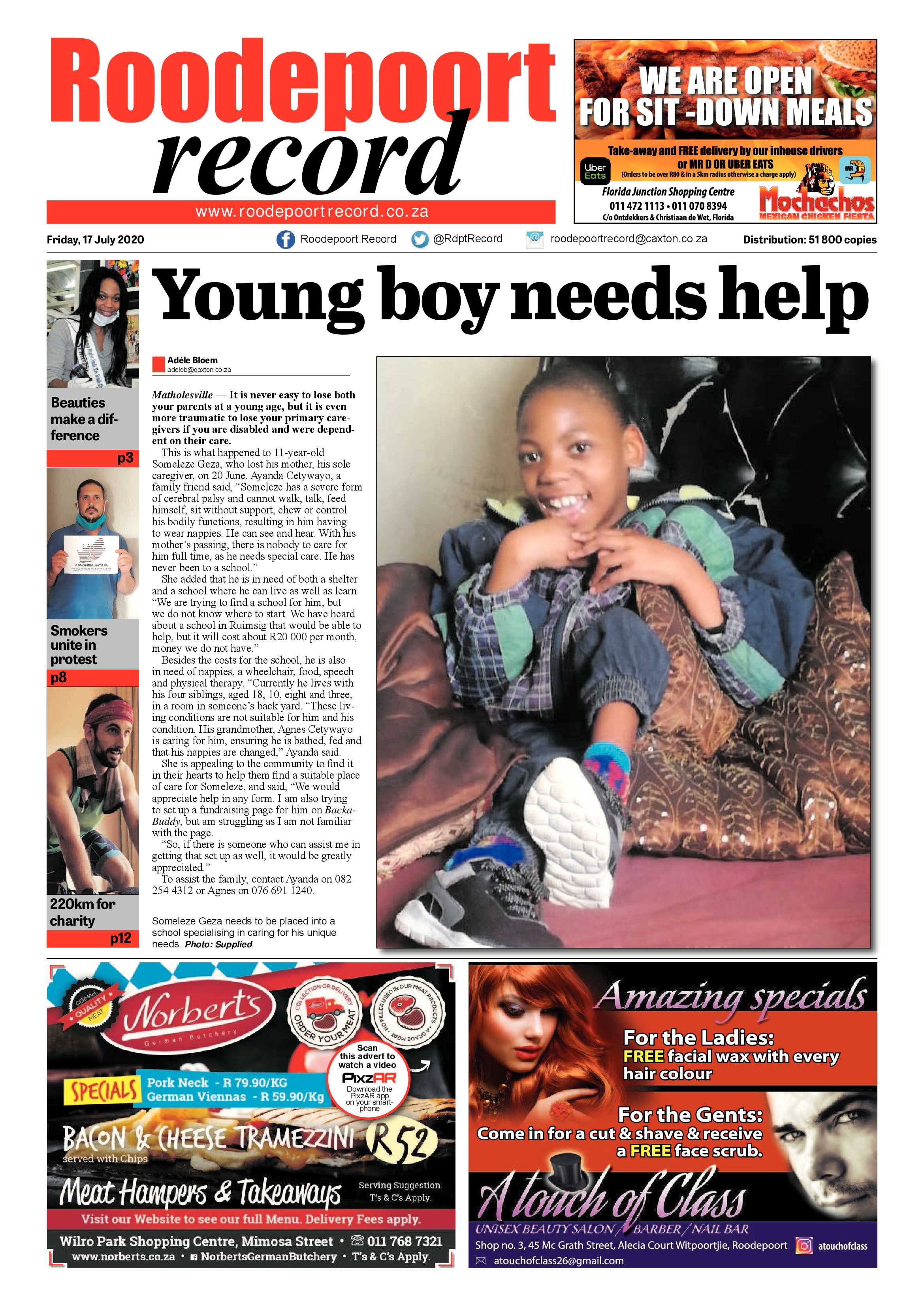 Roodepoort Record 17 July 2020 page 1