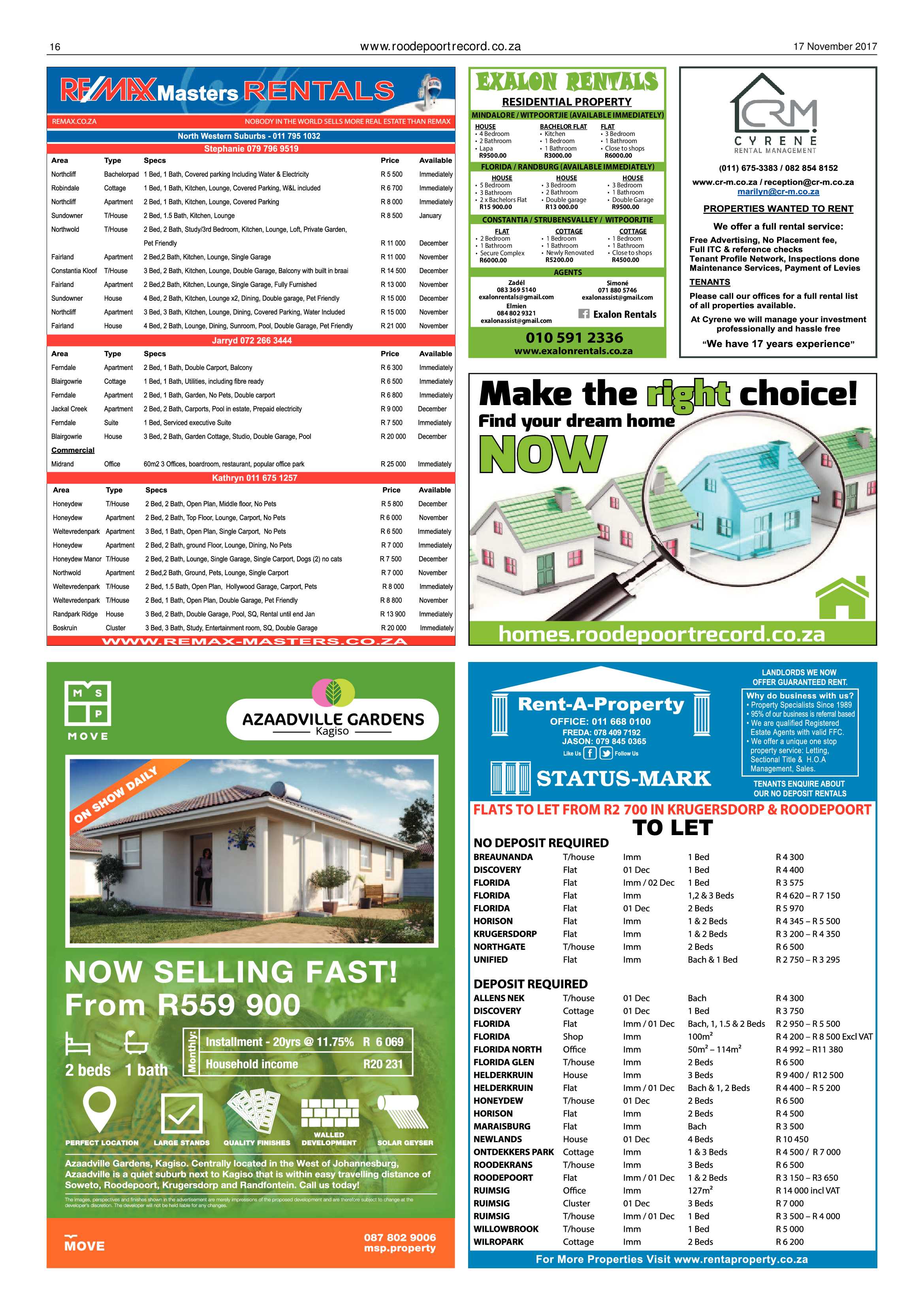Roodepoort Record 17 November 2017 page 16