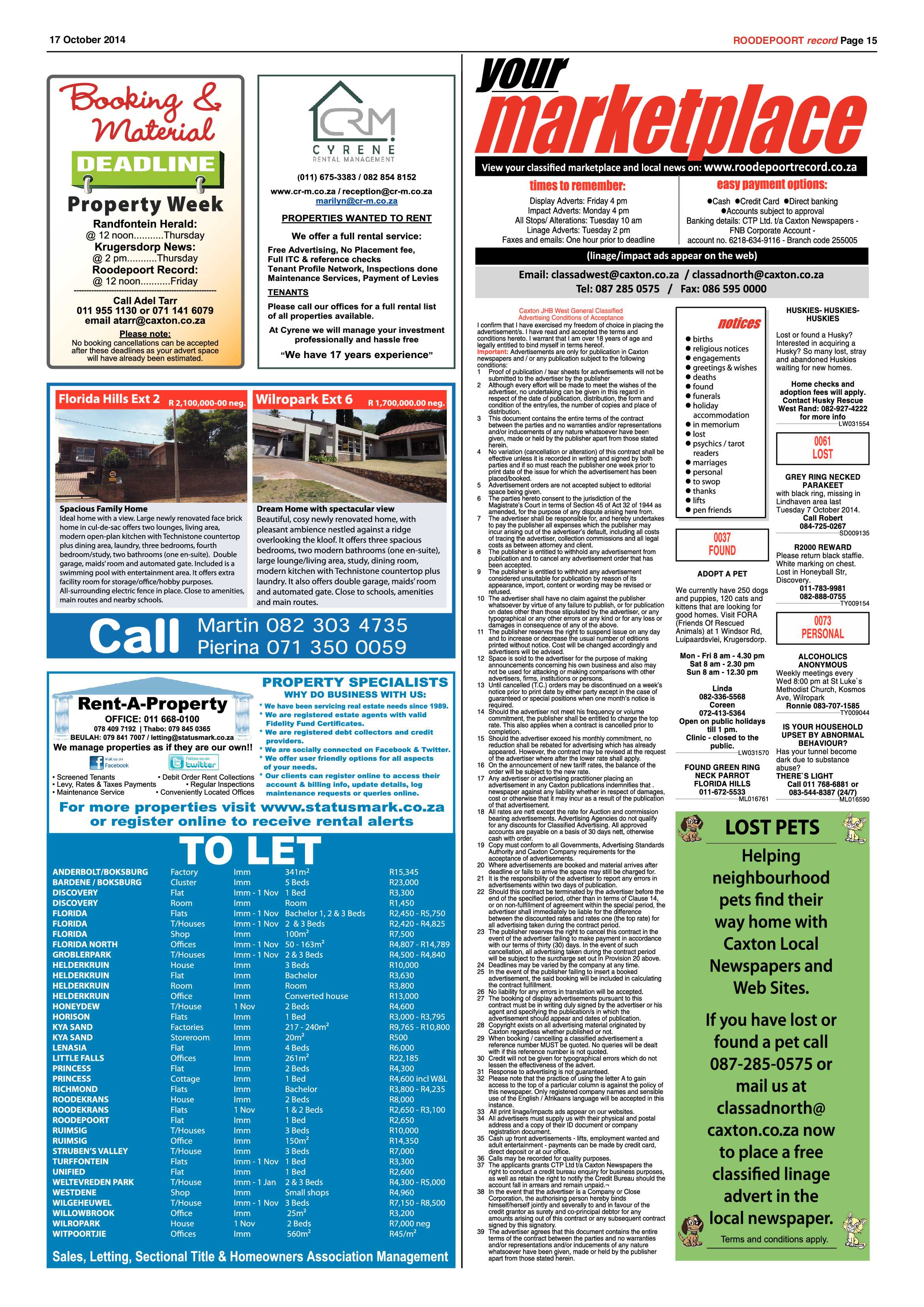 Roodepoort Record 17 October 2014 page 15